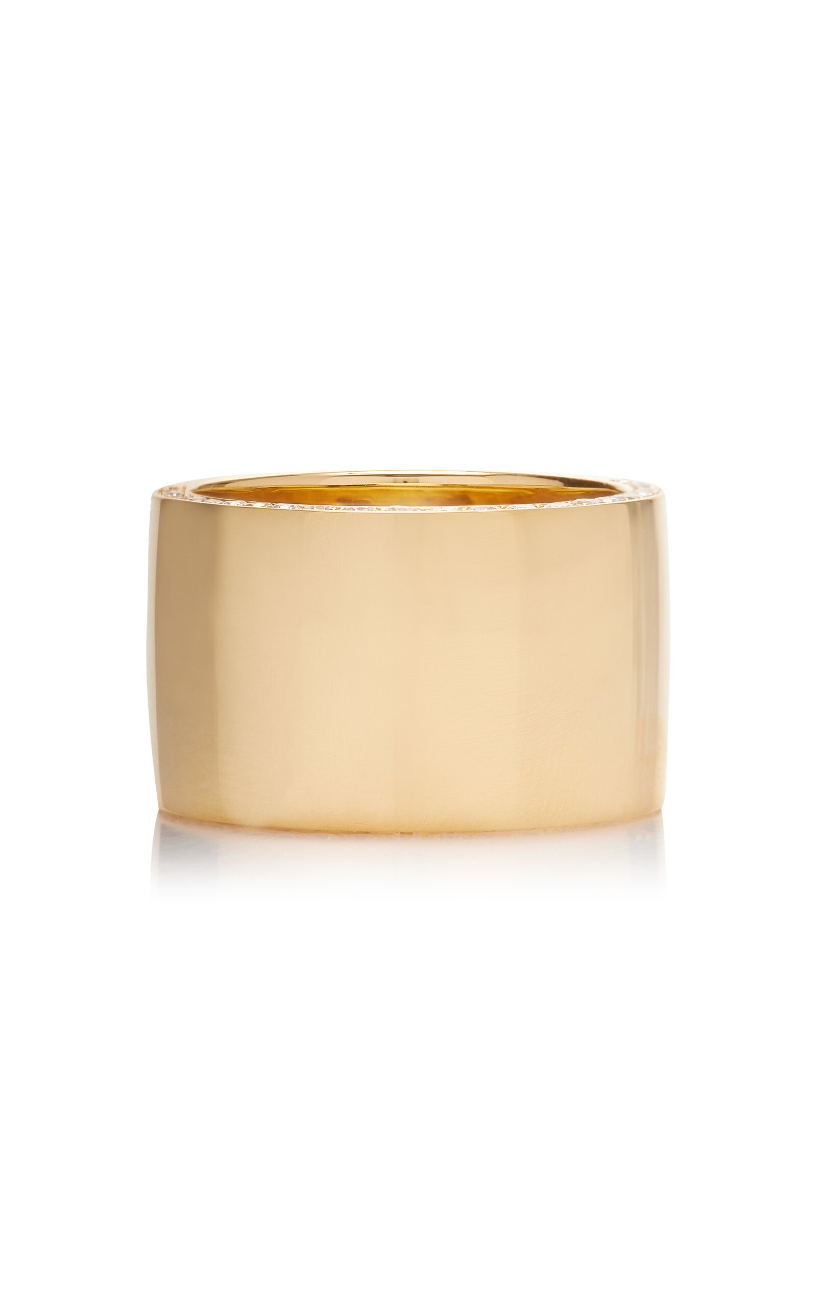 Dru Women's Cigar Band 14k Yellow Gold Diamond Ring