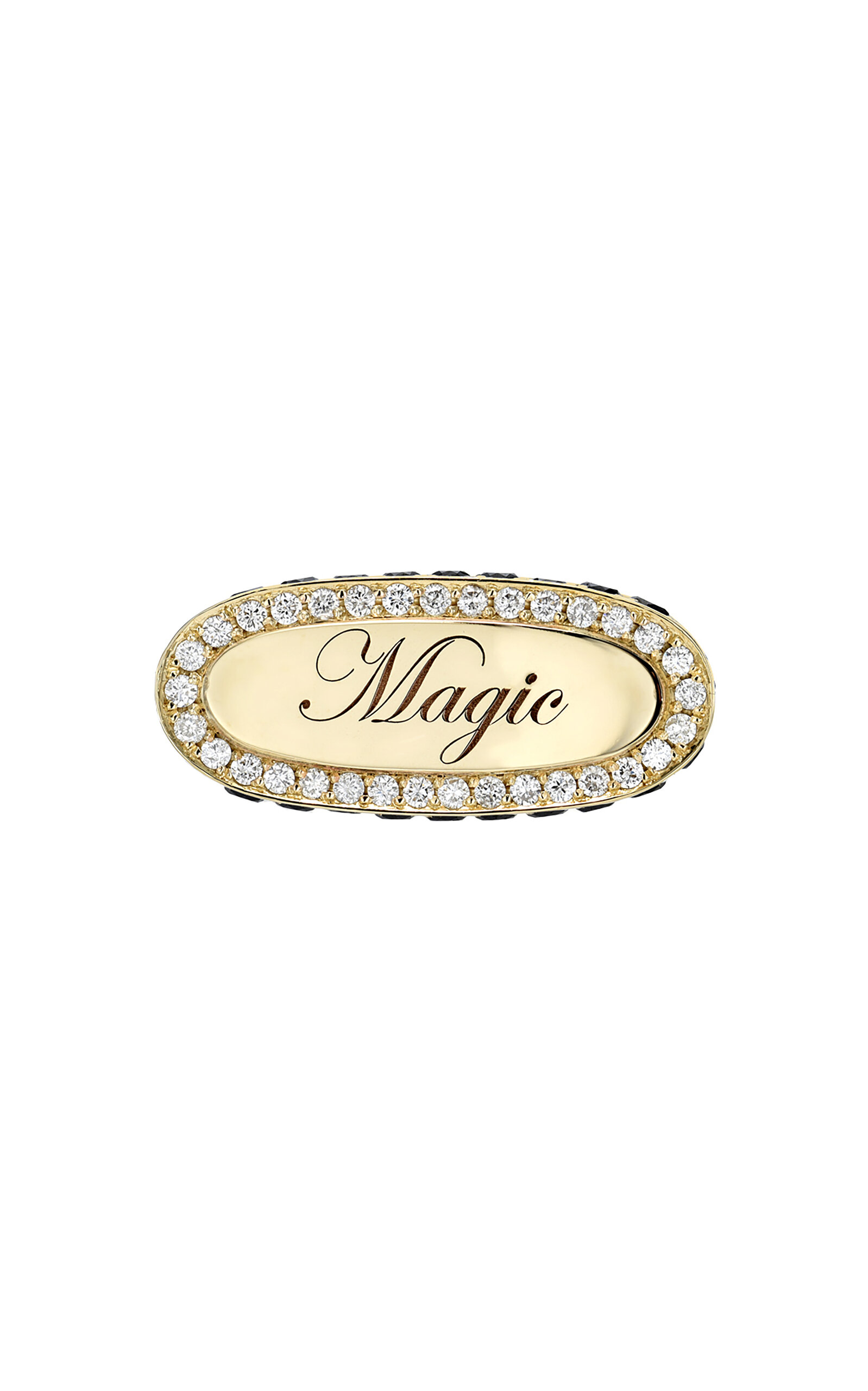Dru Women's Magic 14k Yellow Gold Diamond Signet Ring In Black