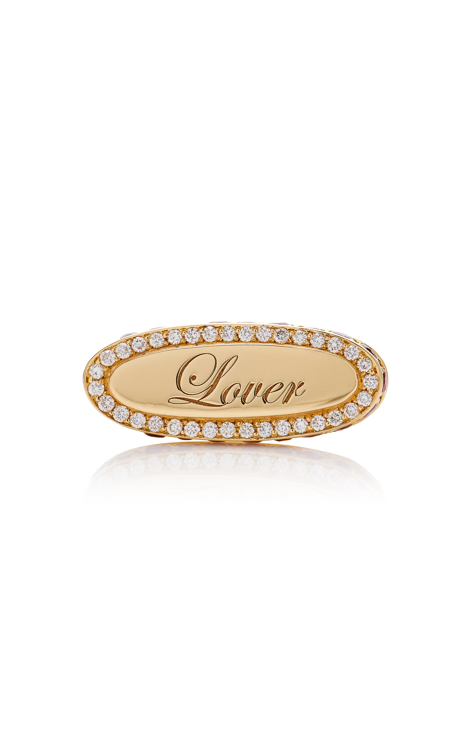 Dru Women's Lover 14k Yellow Gold Ruby; Diamond Signet Ring In Red