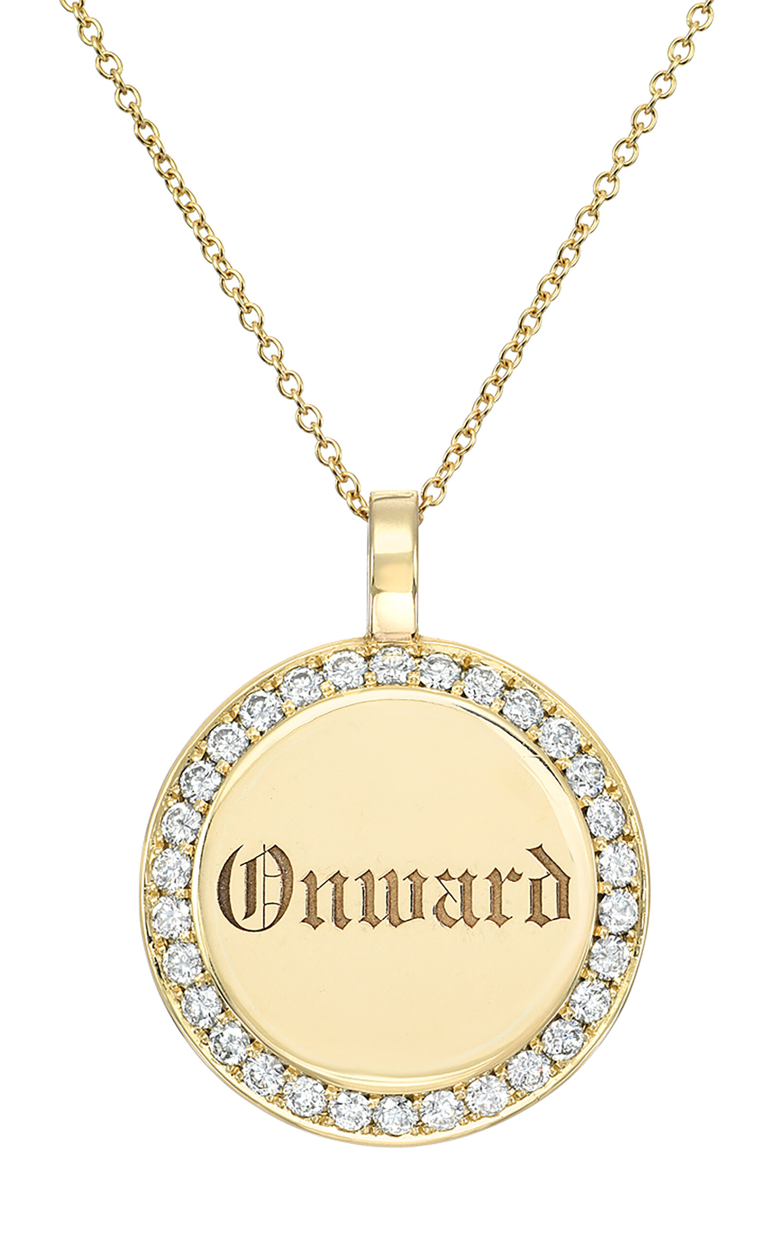 Dru Onward/upward 14k Yellow Gold Diamond; Sapphire Necklace