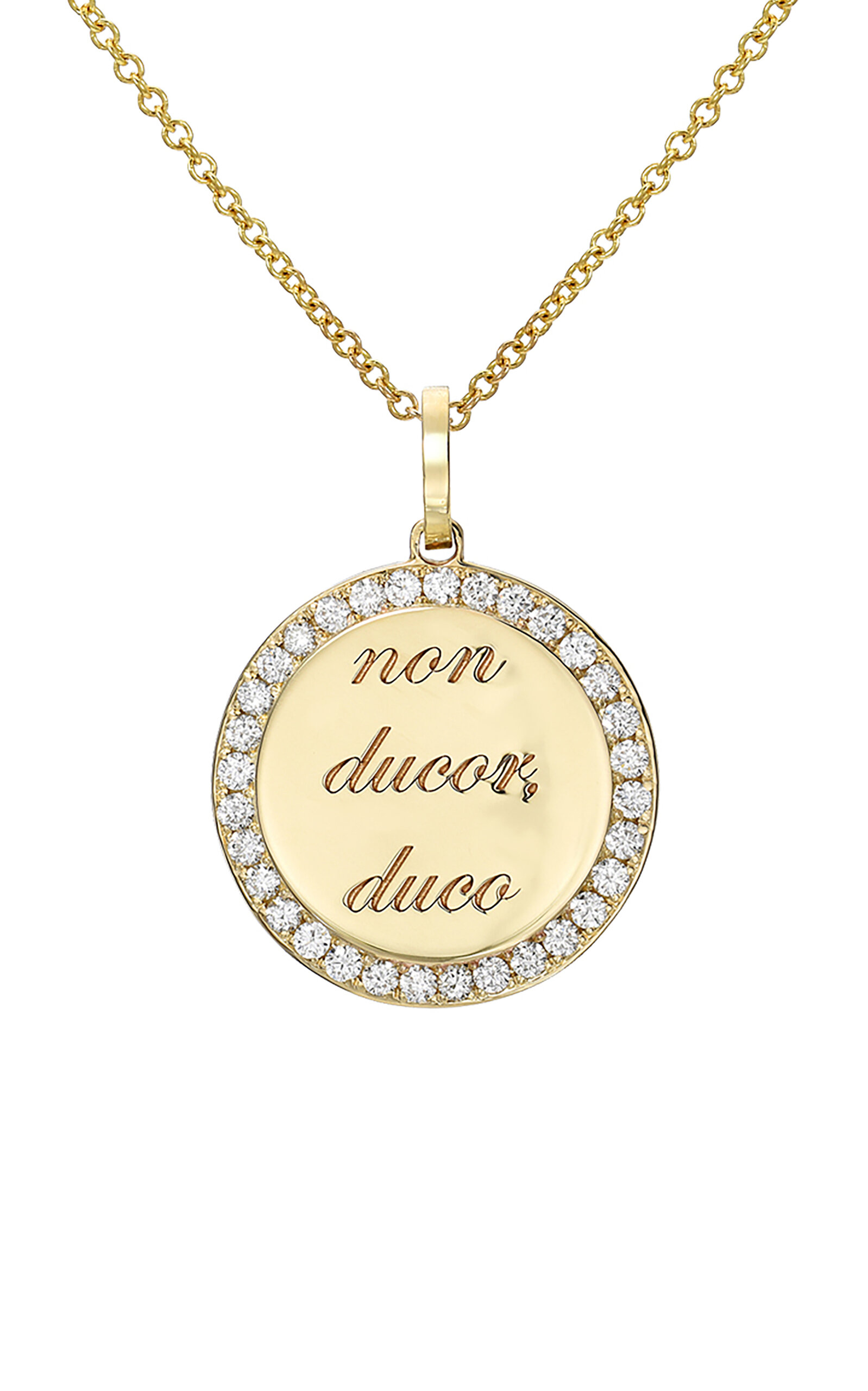 Dru Non Ducor Duco 14k Yellow Gold Diamond Necklace