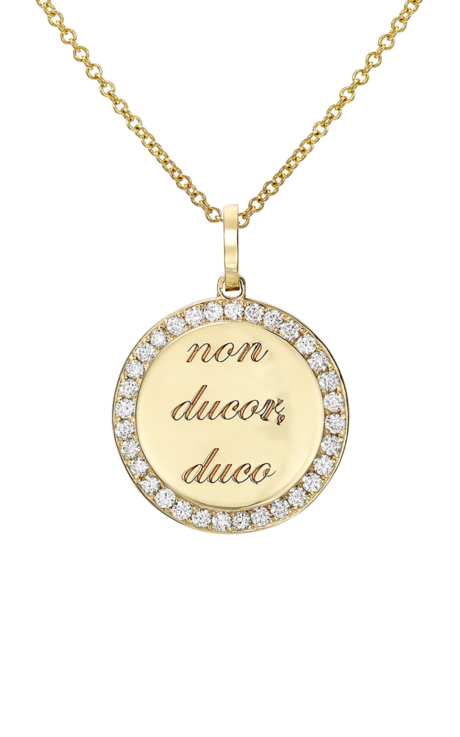 Non Ducor Duco 14K Yellow Gold Diamond Necklace