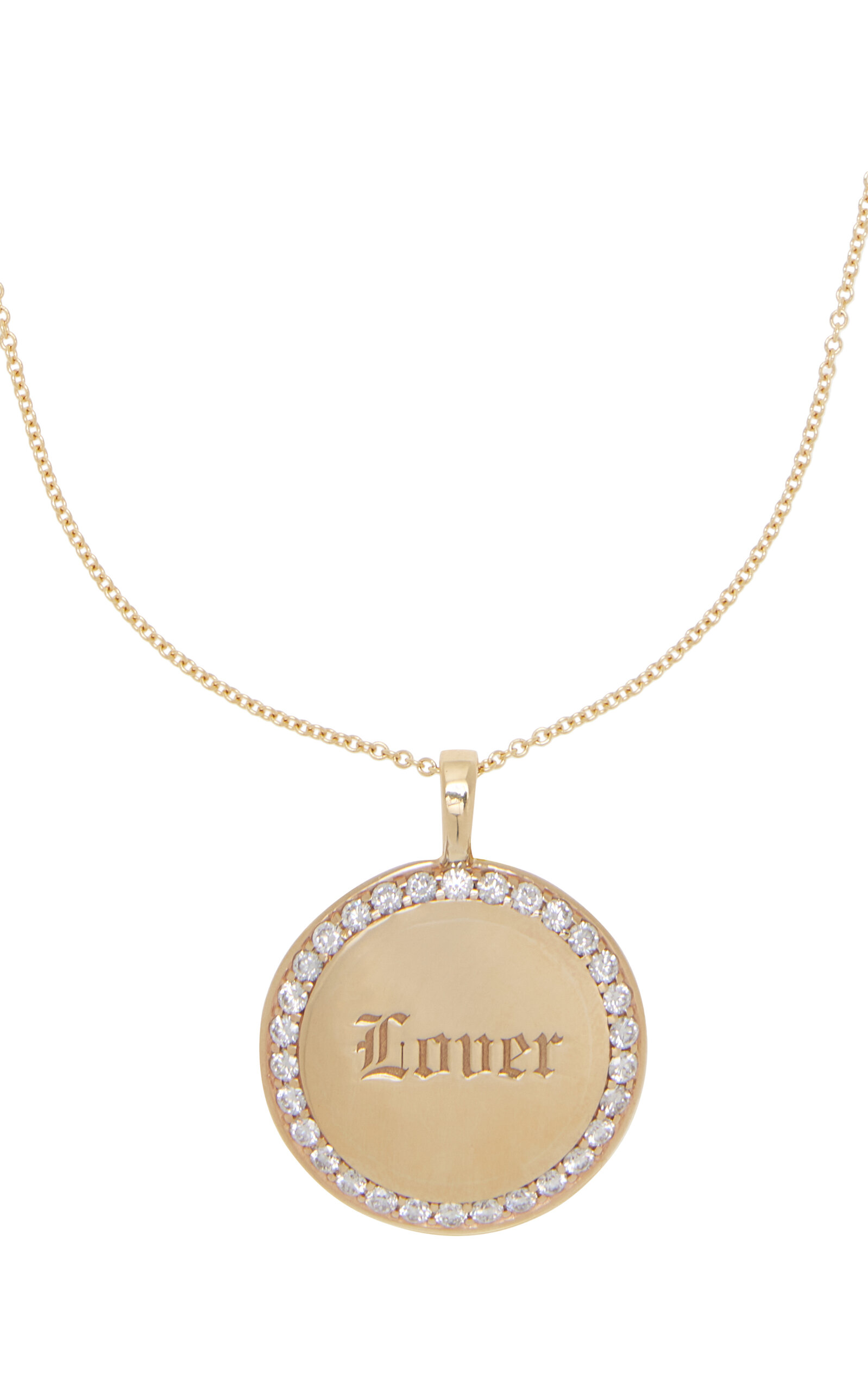 Dru Lover/fighter 14k Yellow Gold Diamond Necklace