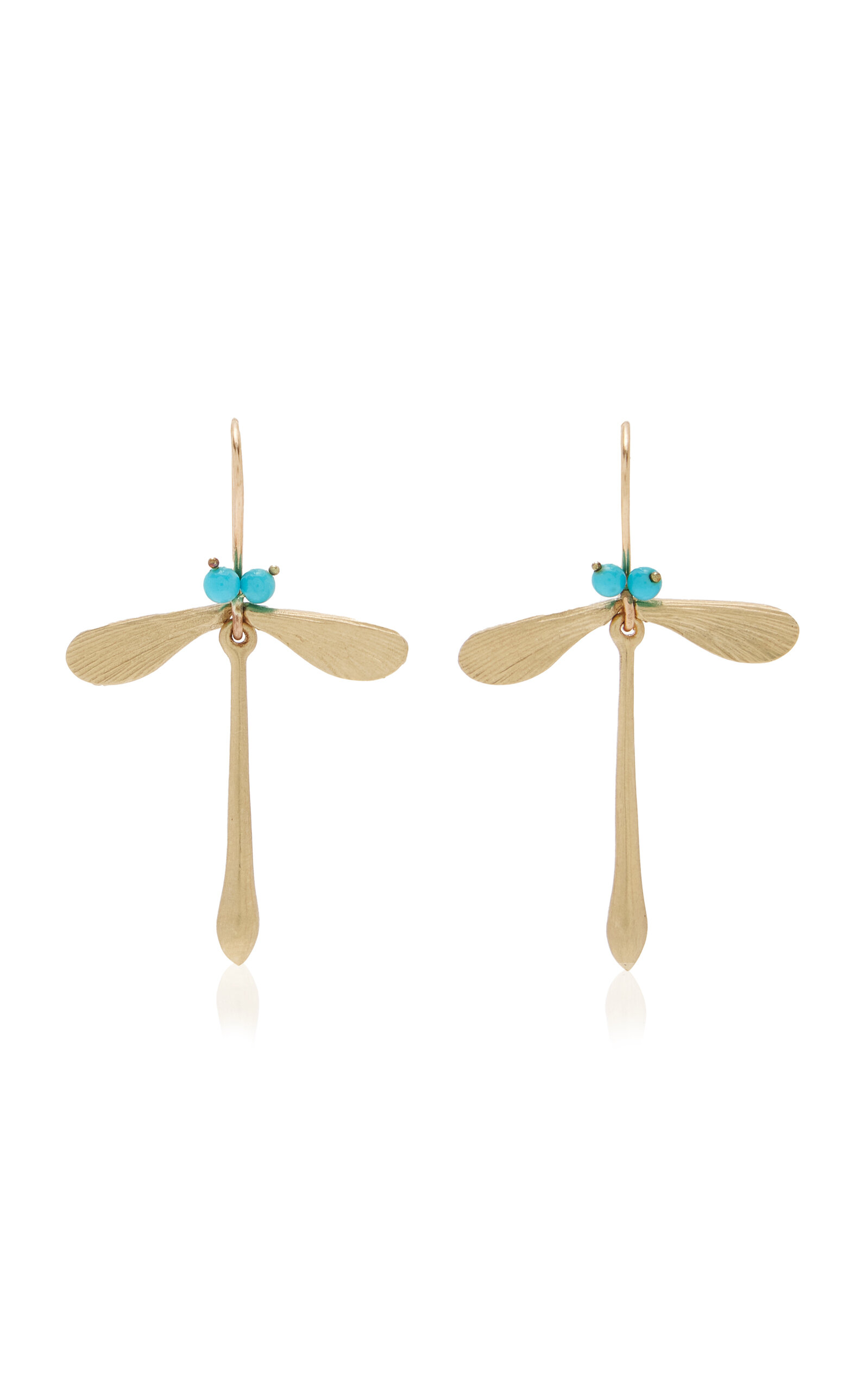 Annette Ferdinandsen Damsel 14k Yellow Gold Turqouise Earrings In Blue