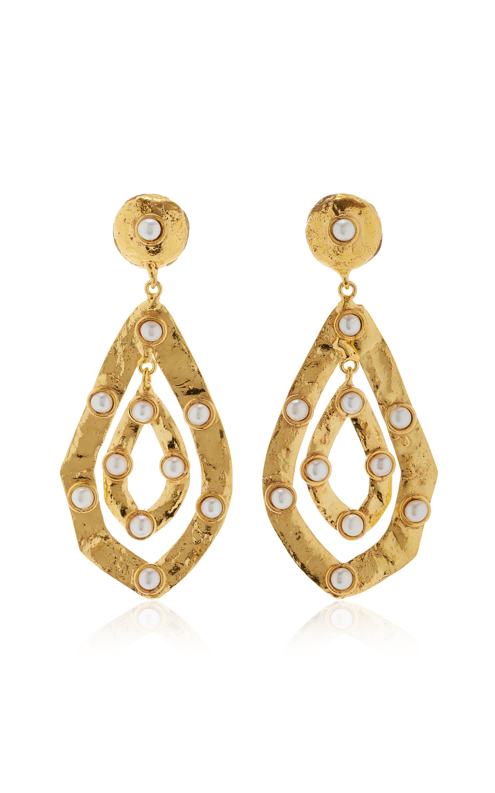 Sylvia Toledano Ava 22K Gold-Plated Pearl Earrings - Gold - OS - Moda Operandi - Women's Jewelry And Watches