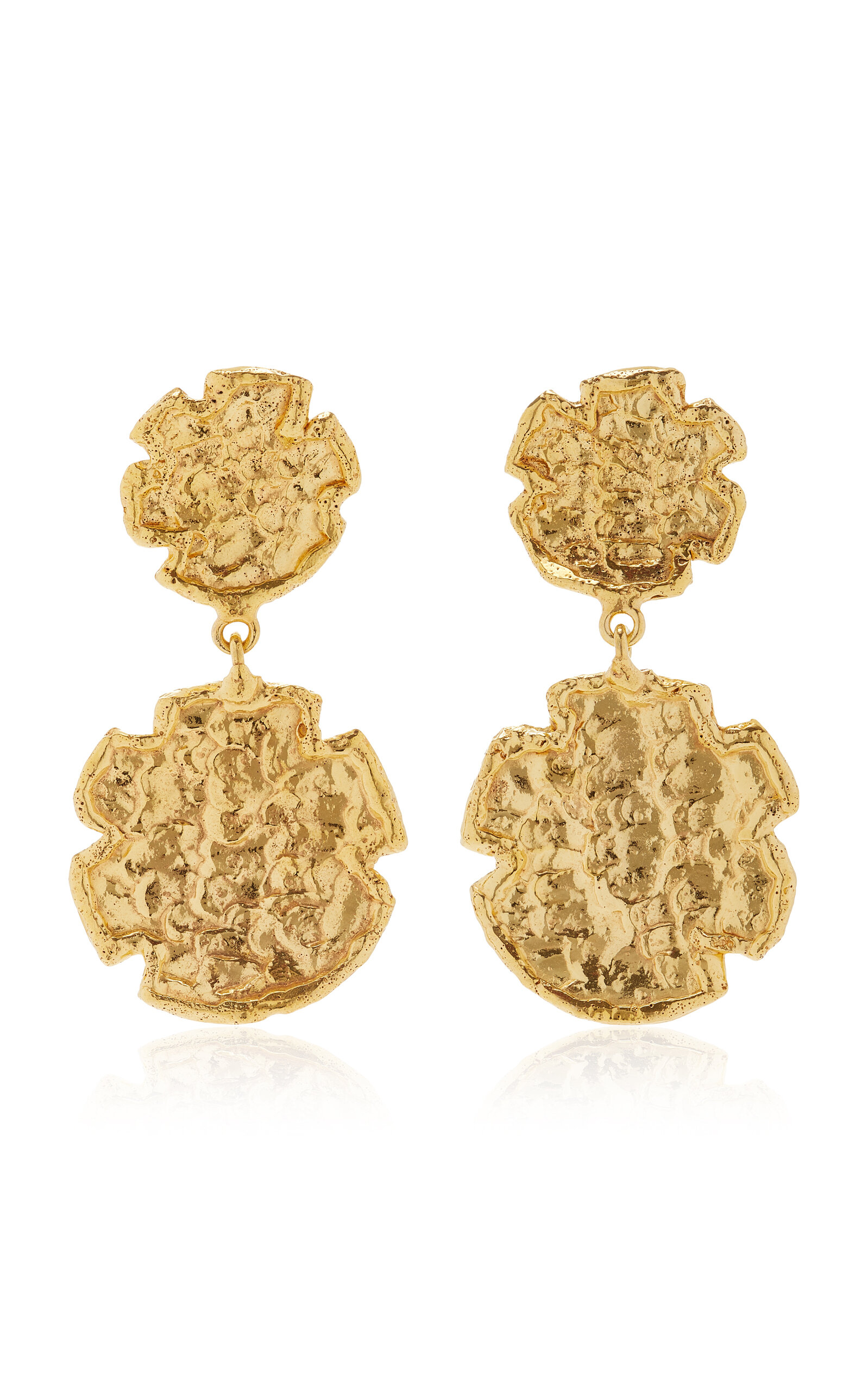 Swan 22K Gold-Plated Earrings