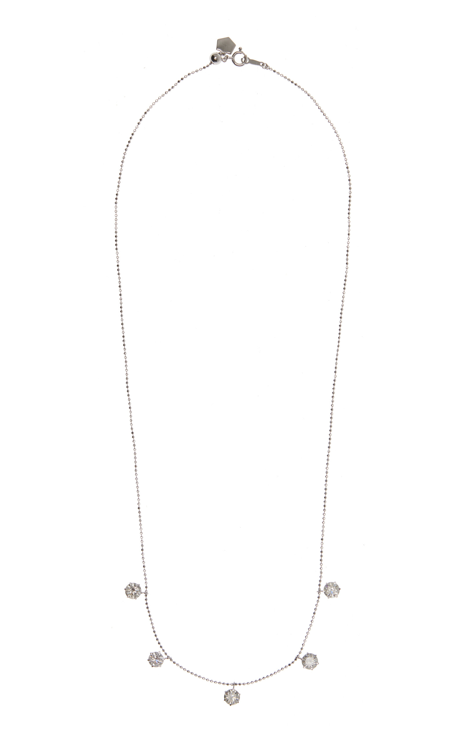Graziela 18k White Gold And Diamond Large Floating Necklace