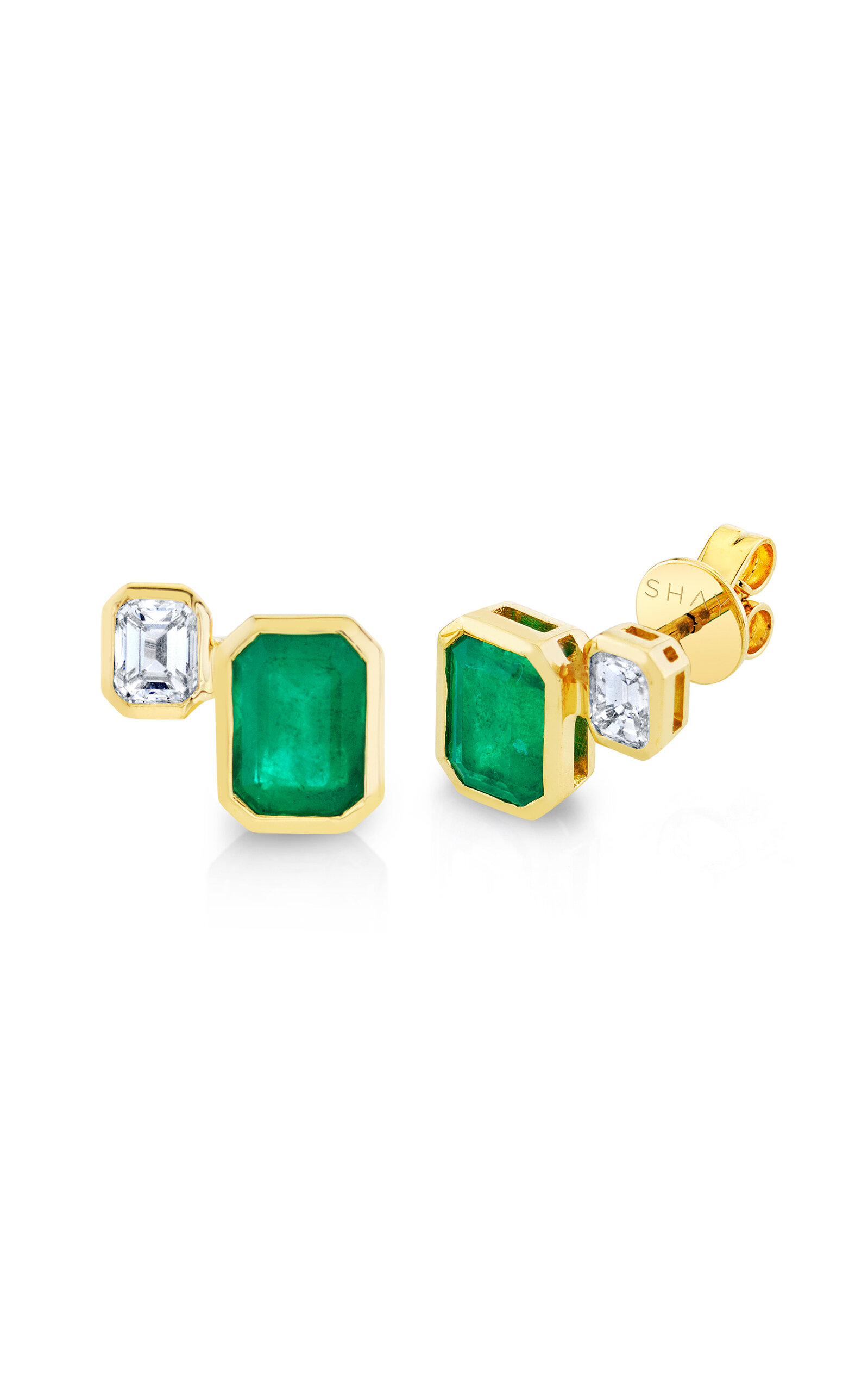 SHAY - The Shay 18K Yellow Gold Emerald; Diamond Earrings - Green - OS - Moda Operandi - Gifts For Her