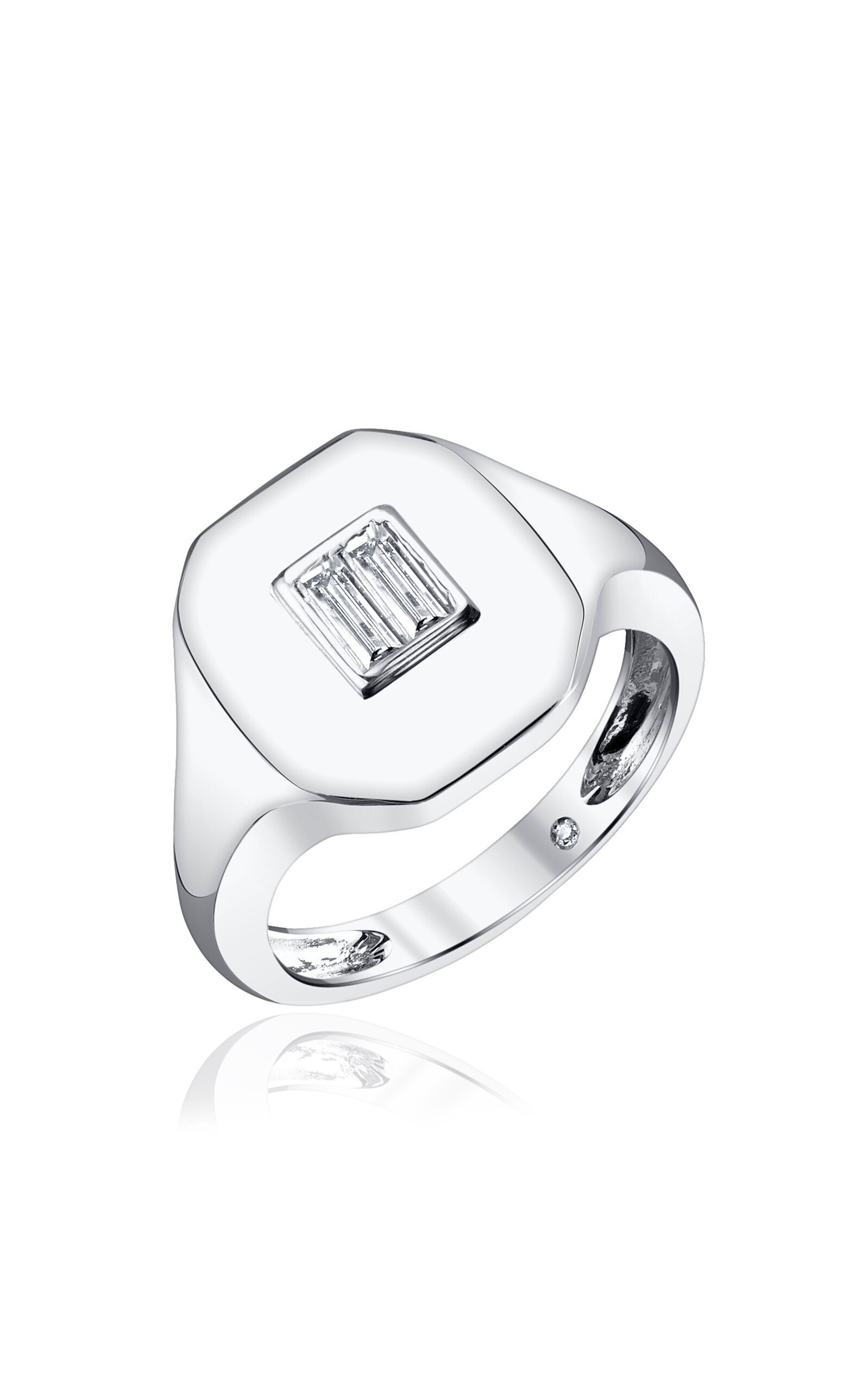 SHAY - 18K White Gold Baguette Diamond Pinky Ring - White - US 5.5 - Moda Operandi - Gifts For Her