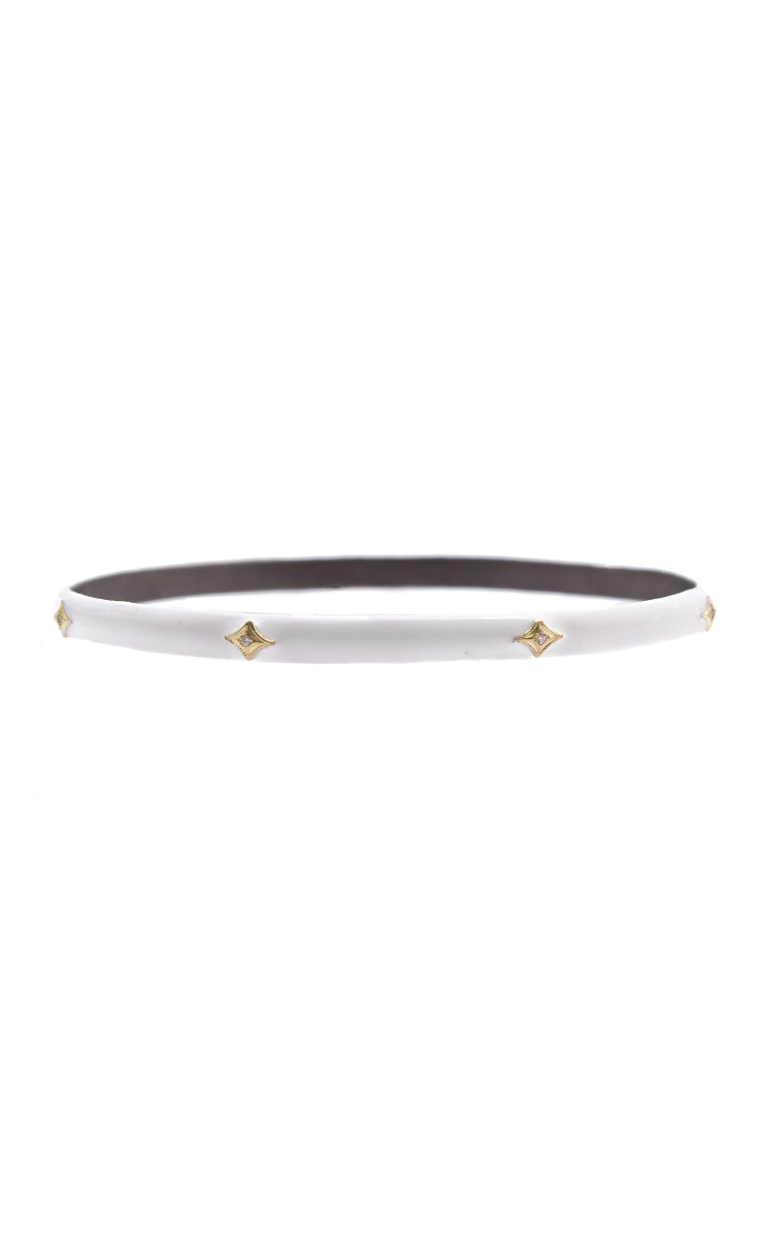 Armenta 18k Gold Sterling Silver And White Enamel Bangle