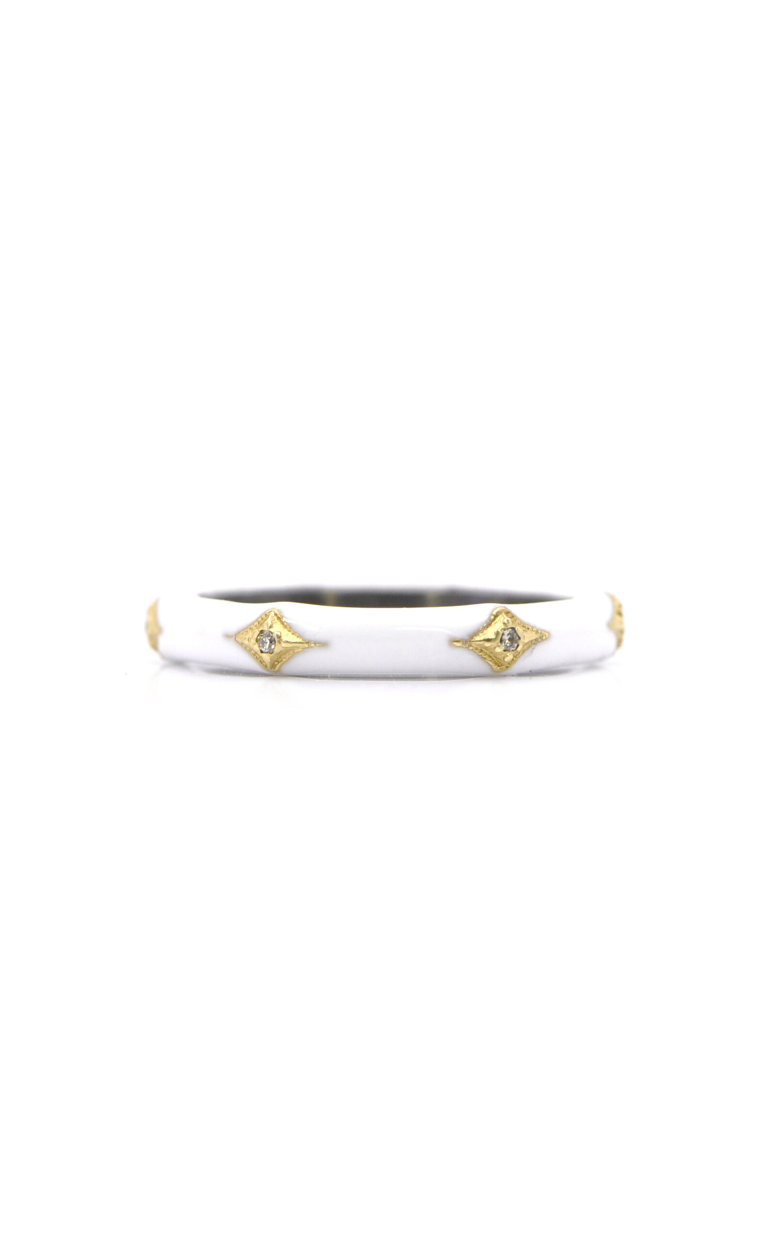 Shop Armenta 14k Rose Gold Sterling Silver And White Enamel Ring