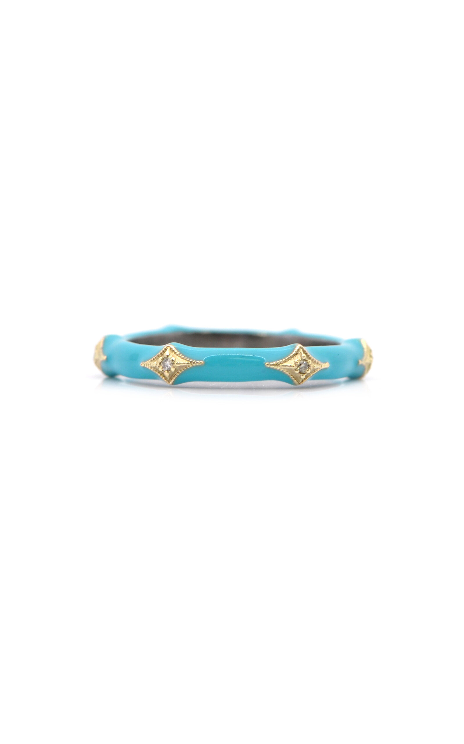 Armenta 14k Rose Gold Sterling Silver And Turquoise Enamel Ring In Blue