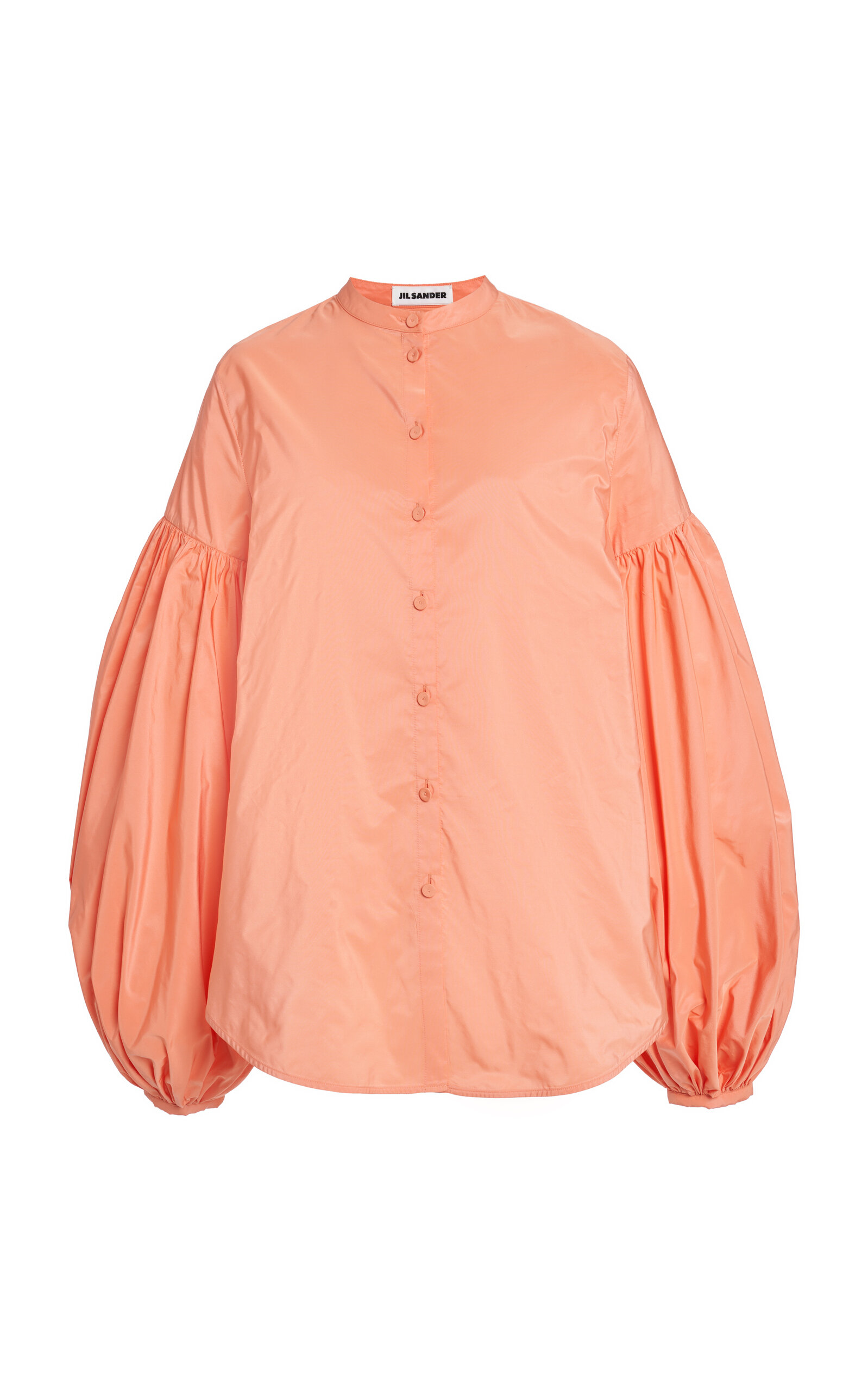 Jil Sander Exclusive Puff-sleeve Button-down Tunic Top In Pink