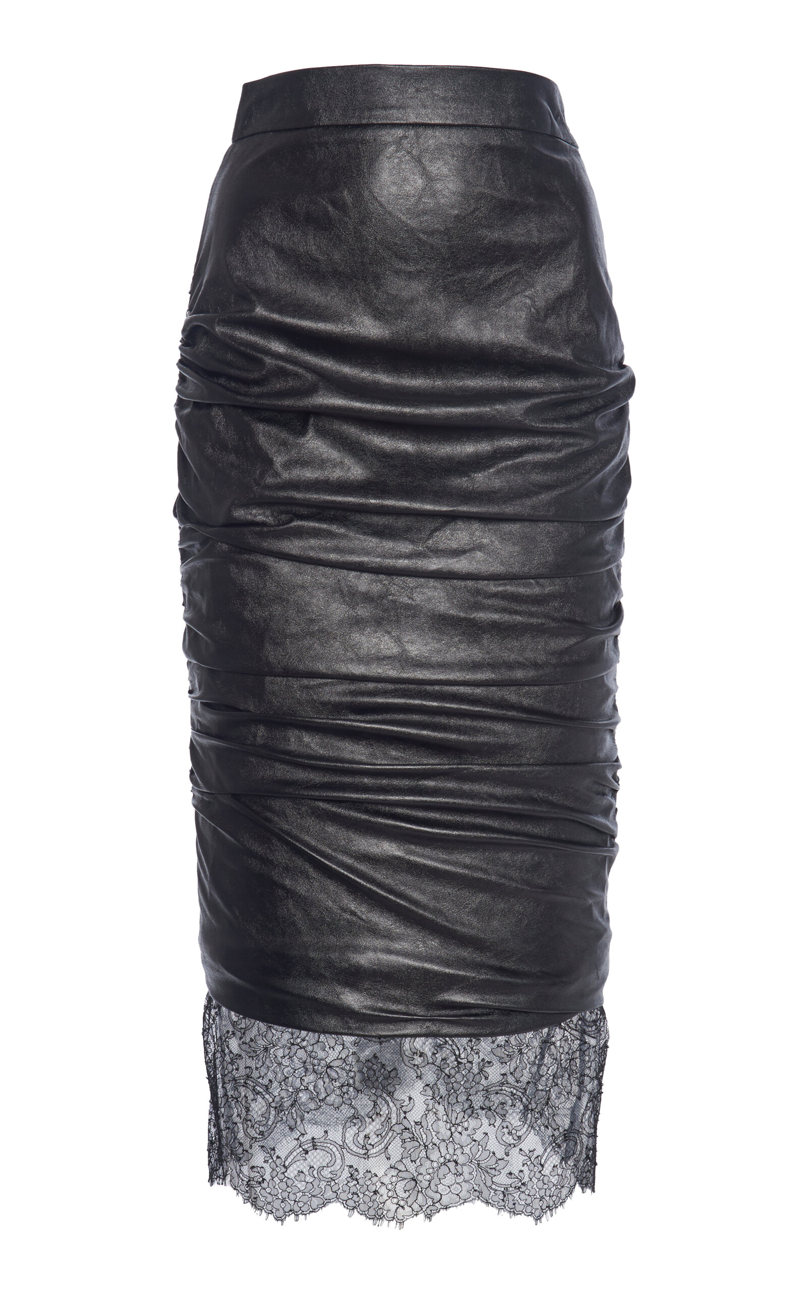 Tom Ford Ruched Pencil Skirt In Black