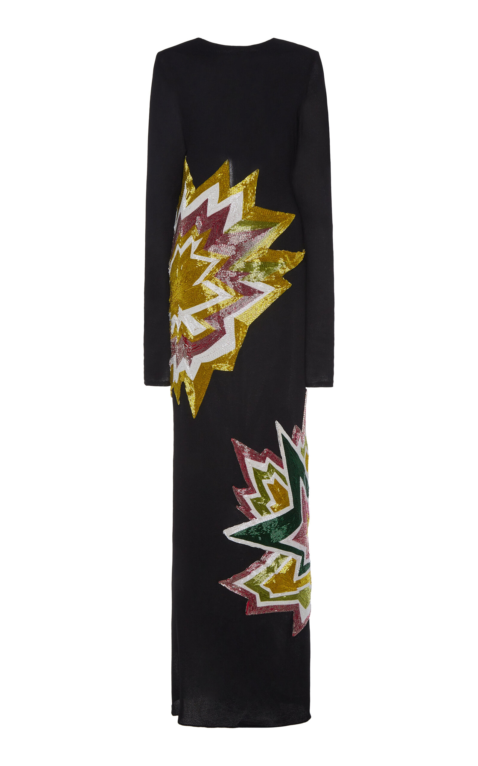 Tom Ford Kapow Embroidered Crepe Jersey Maxi Dress In Black | ModeSens