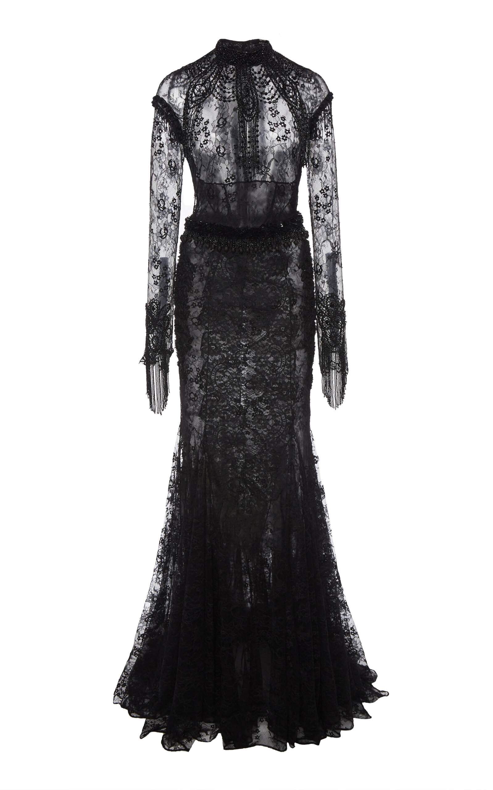 Tom Ford Floral Chantilly Lace Embroidered Maxi Dress In Black | ModeSens