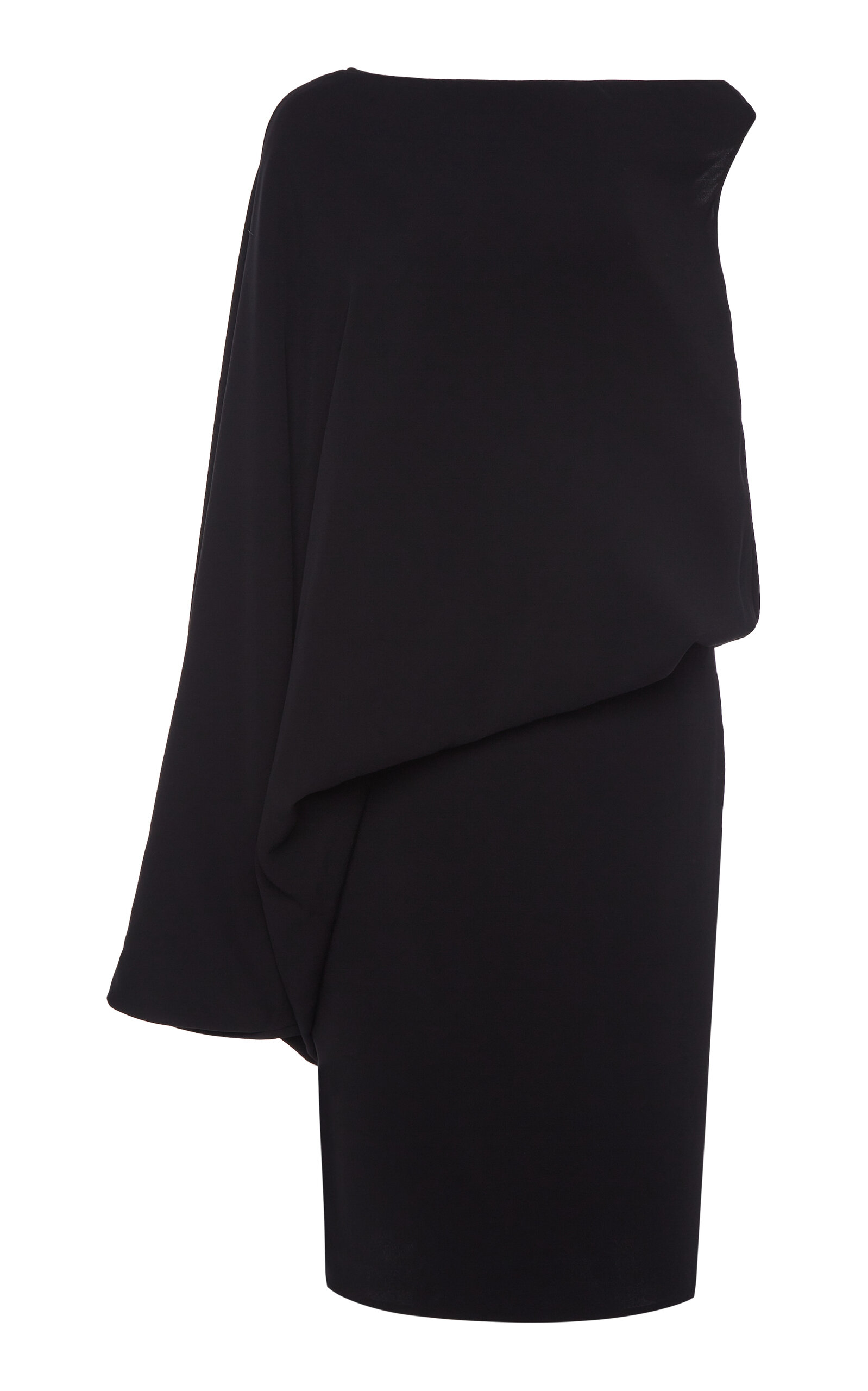 Tom Ford Stretch-cady Asymmetric Midi Dress In Black