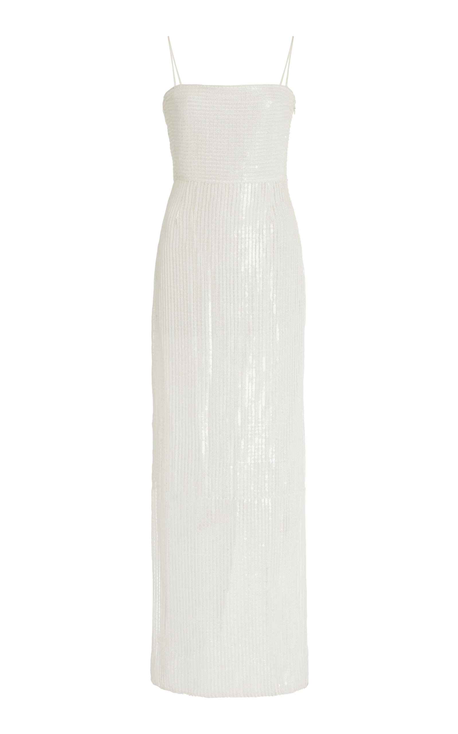 Shop Galvan Iona Textured Maxi Dress In White