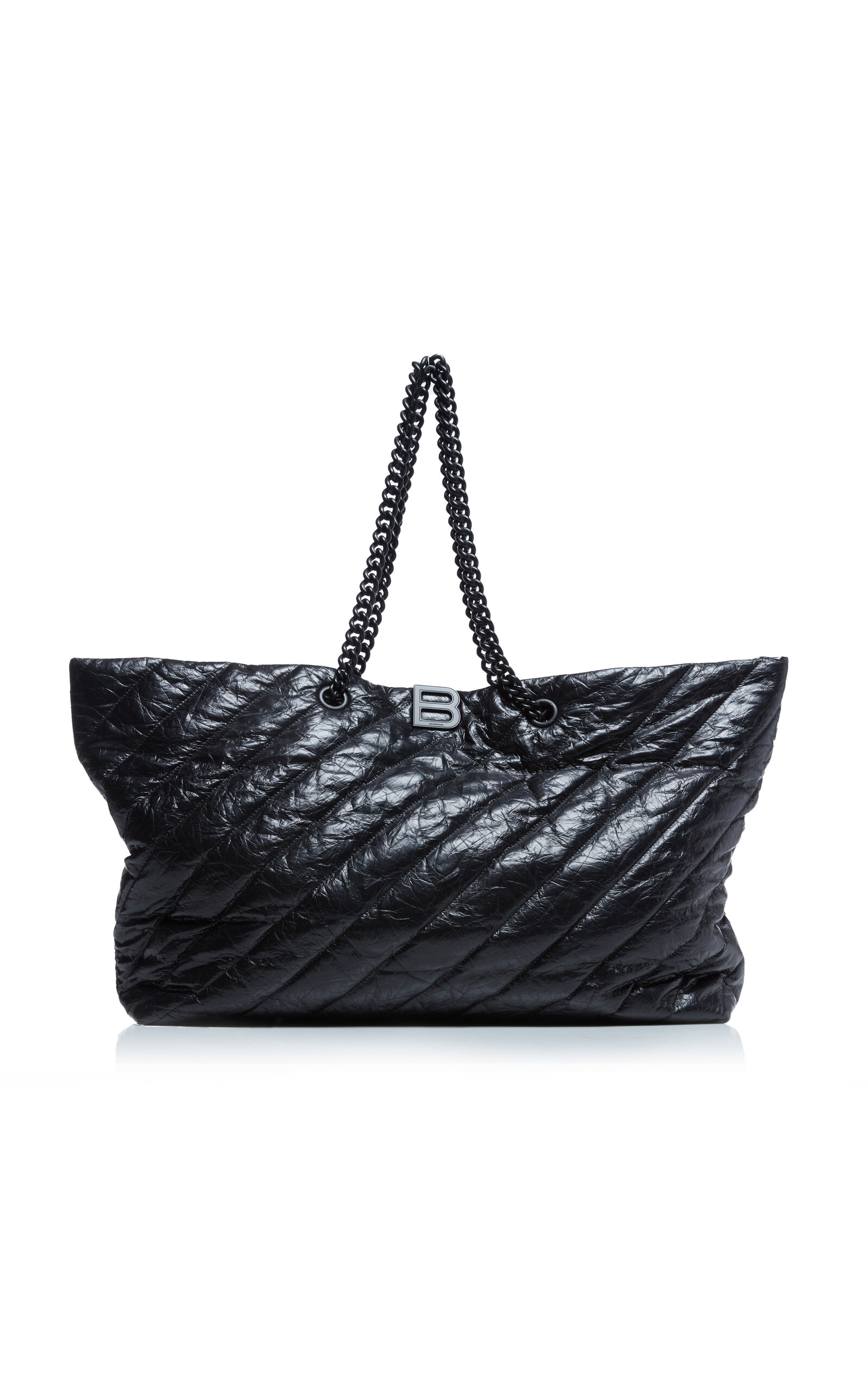 Balenciaga - Crush Carry-All Quilted Leather Tote Bag - Black - OS - Moda Operandi