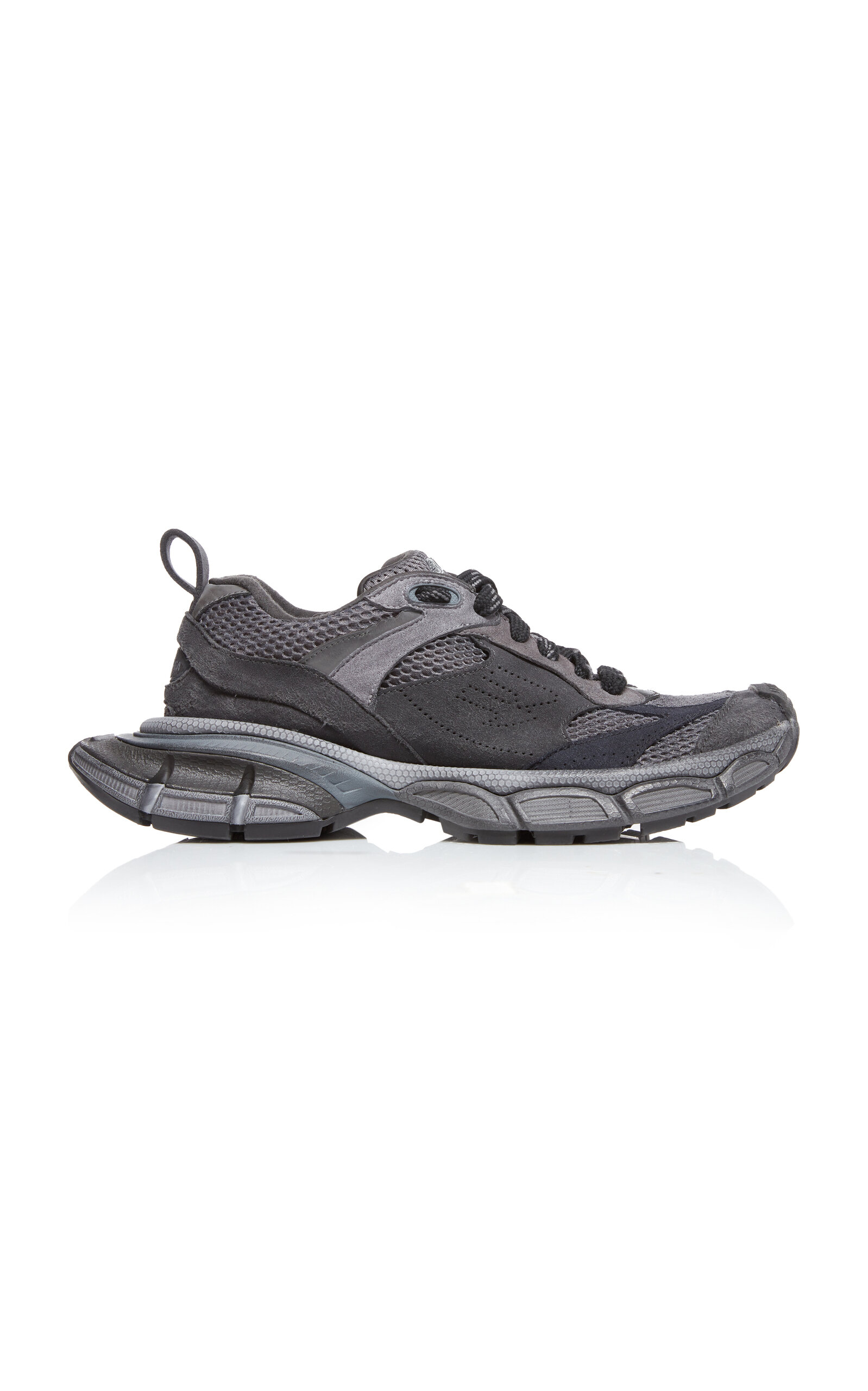 Shop Balenciaga 3xl Mesh And Suede Sneakers In Grey