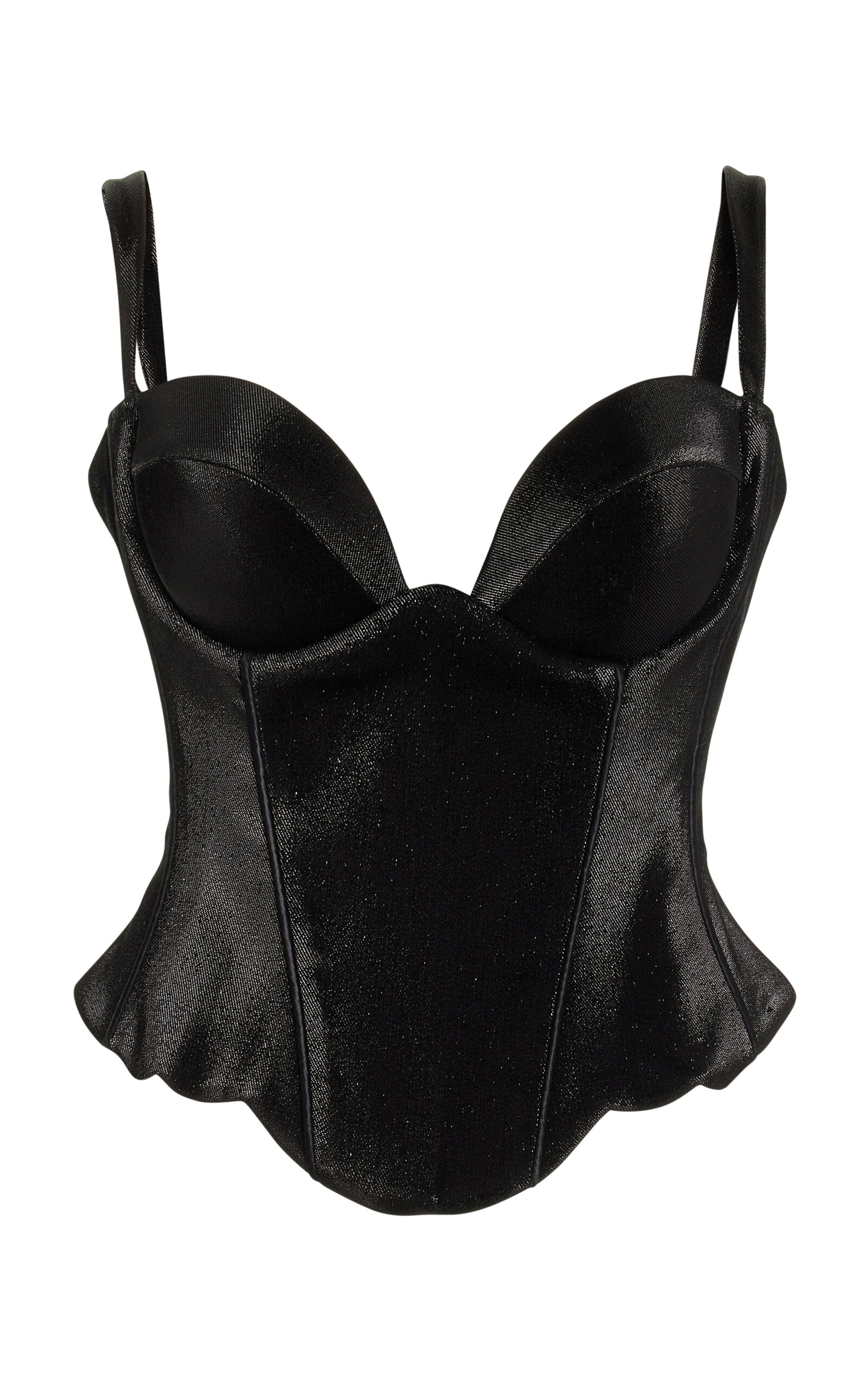 Exclusive Scallopped Stretch Lamé Corset Top