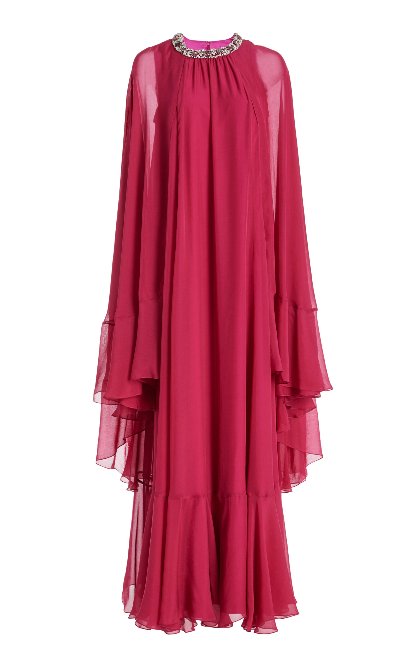 Miss Sohee Exclusive Embellished Silk Caftan Dress In Pink