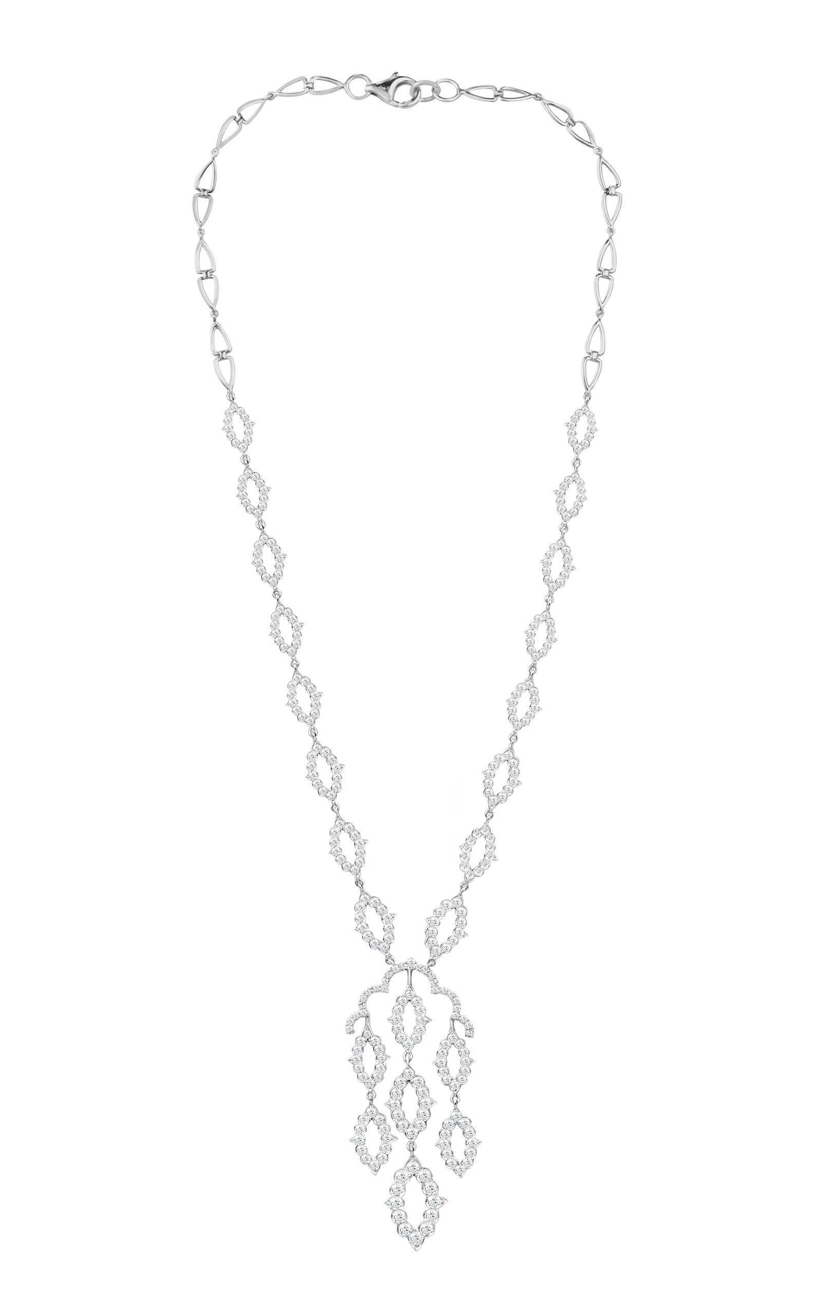 18K White Gold Architectural Splendor Diamond Necklace