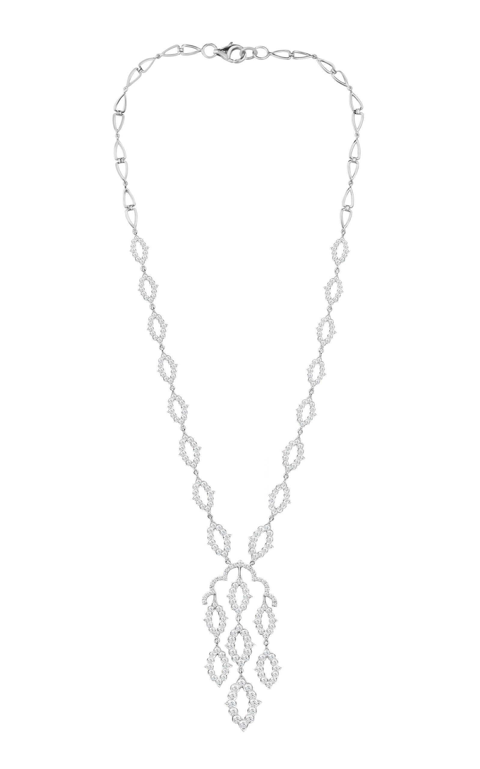Vak 18k White Gold Architectural Splendor Diamond Necklace