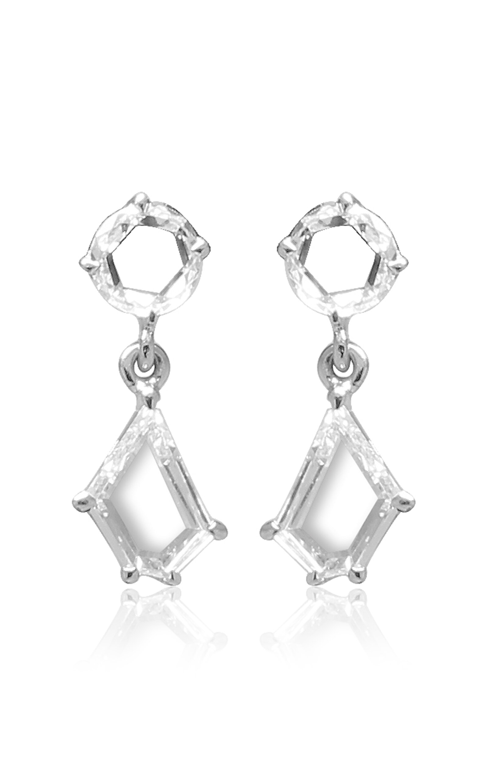 Vak 18k White Gold The Portrait Diamond Earrings
