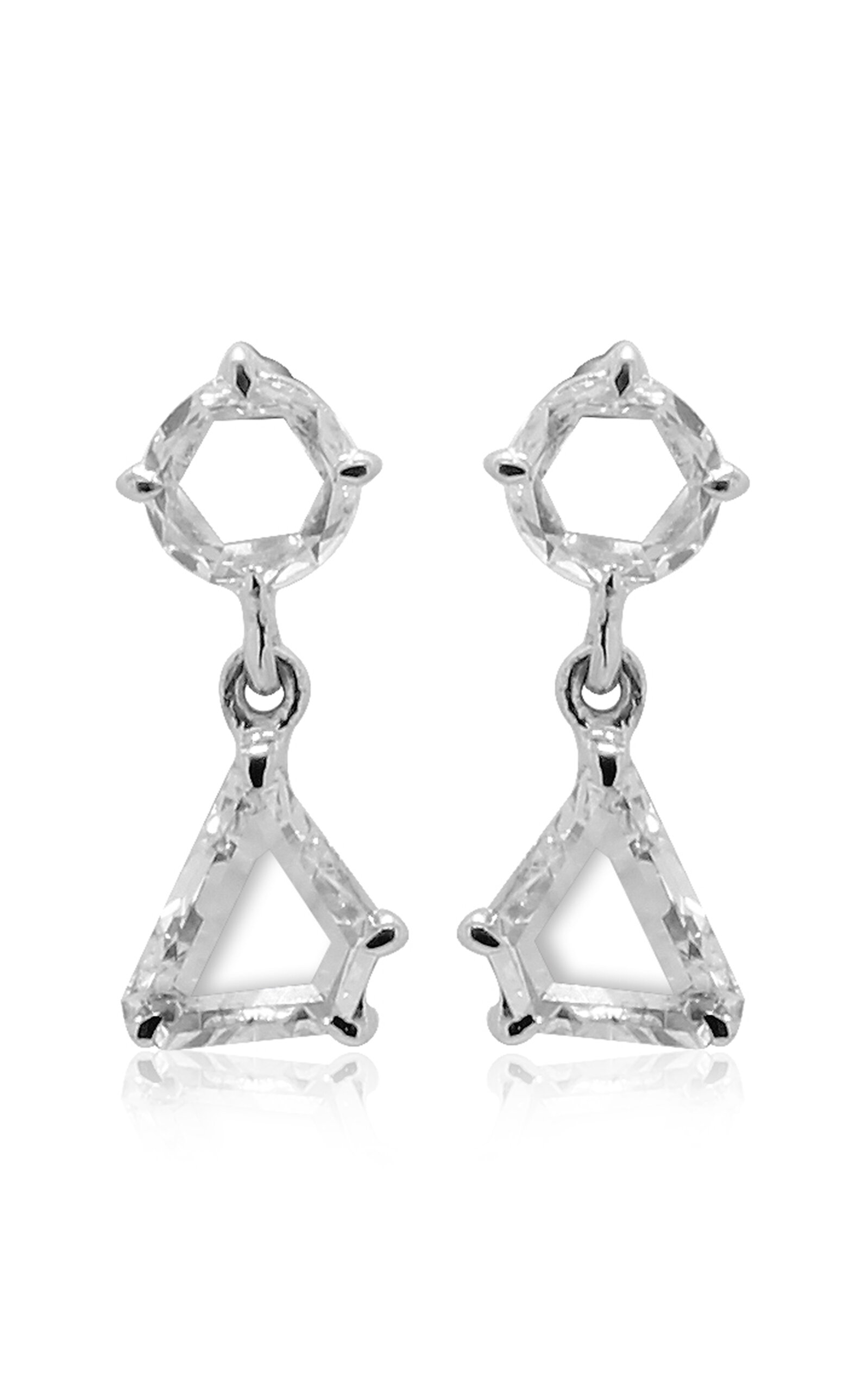 Vak 18k White Gold The Portrait Diamond Earrings