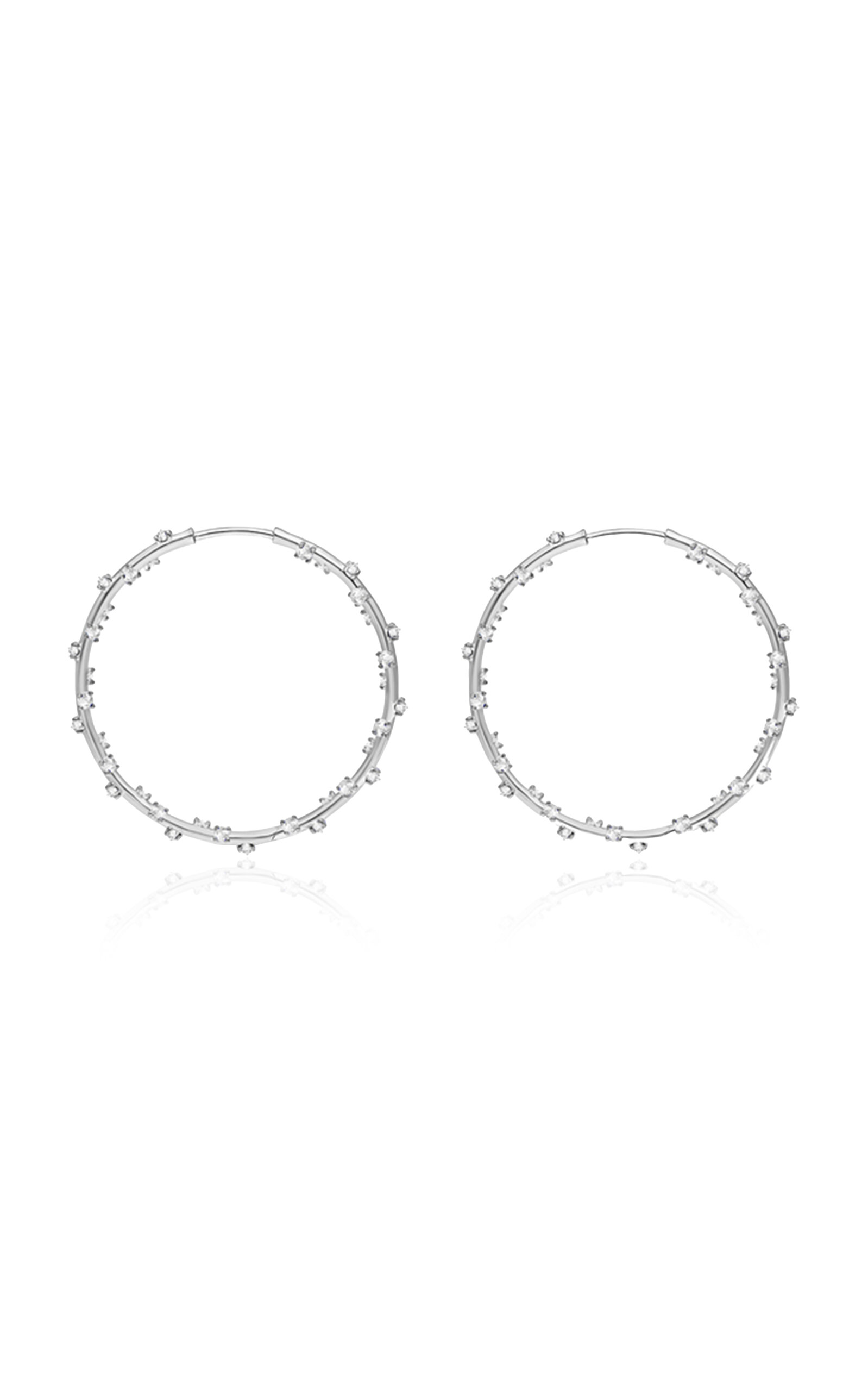 Vak 18k White Gold Unchained Diamond Earrings