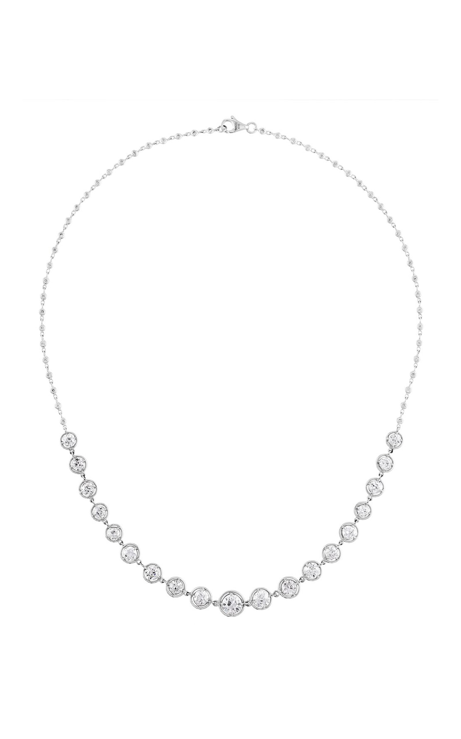 Mindi Mond Women's 18k White Gold And Platinum Old Mine Deco Set Riviera Necklace In Metallic