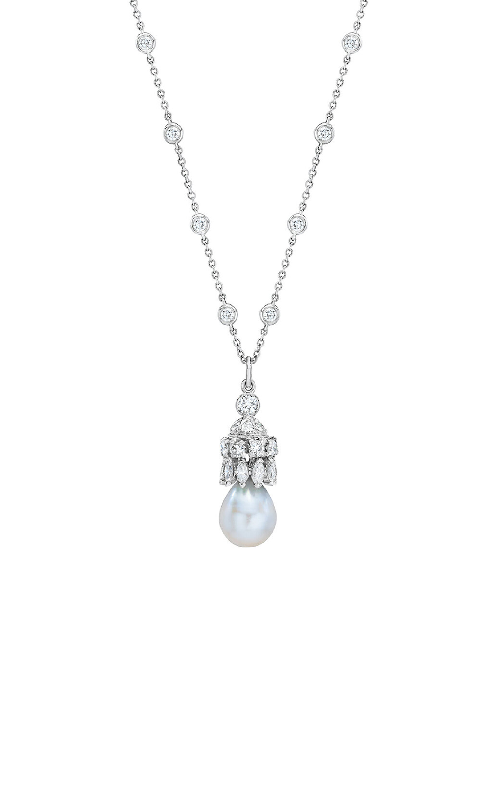 Mindi Mond Women's 18k White Gold Pearl & Diamond Rhondel Pendant In Metallic