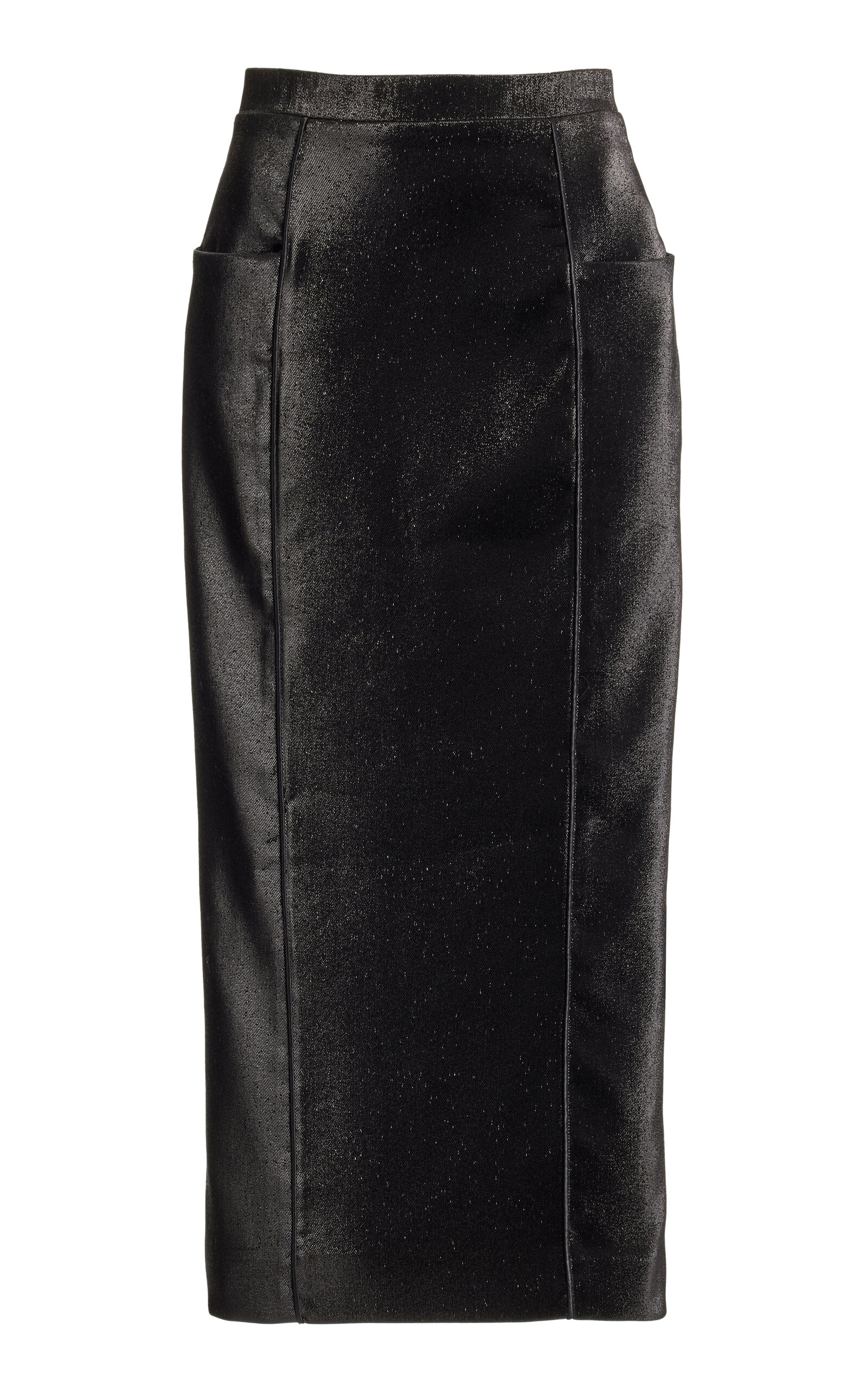 Exclusive Iris Stretch Lamé Midi Pencil Skirt