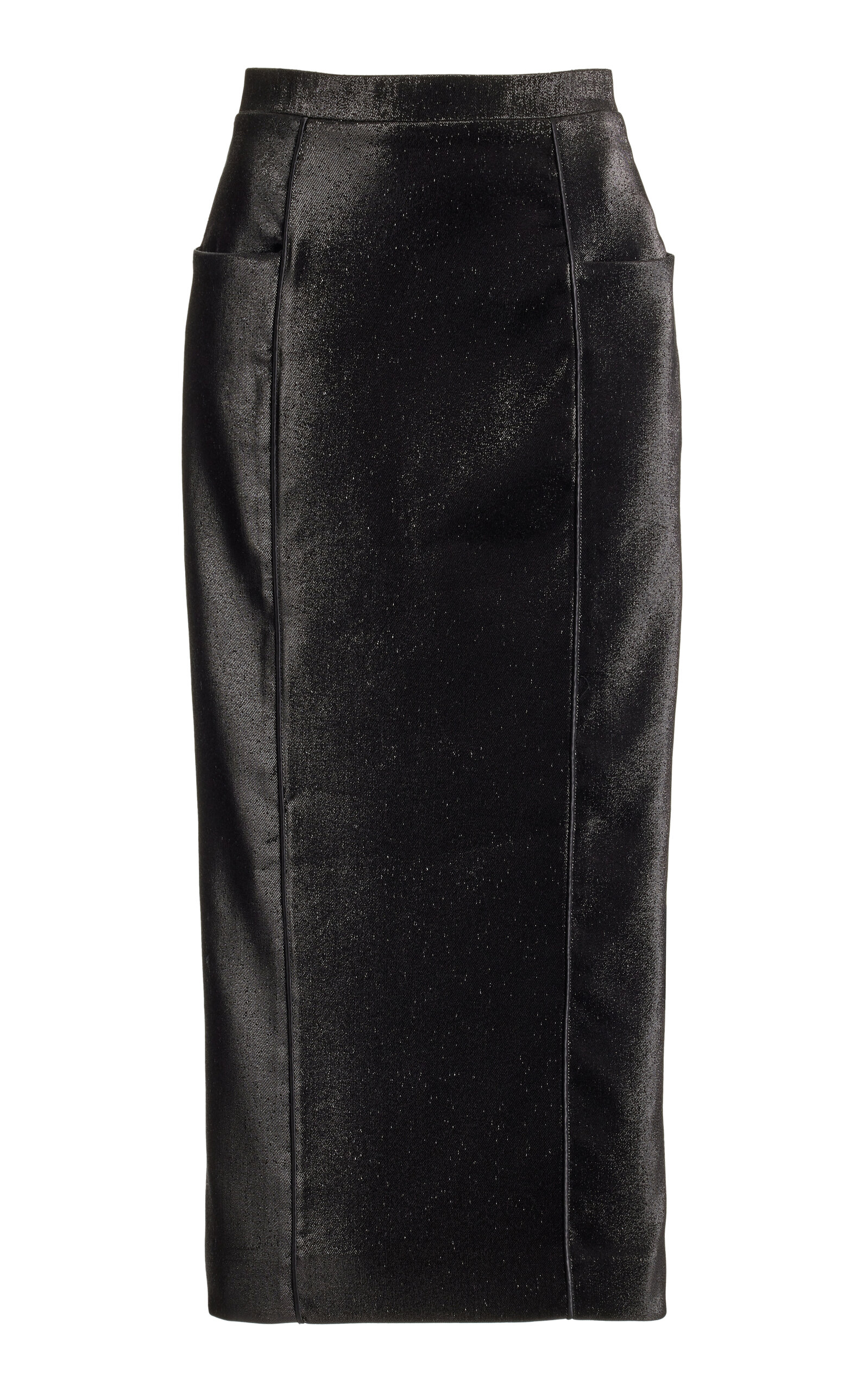 Miss Sohee Exclusive Iris Velvet Midi Pencil Skirt In Black