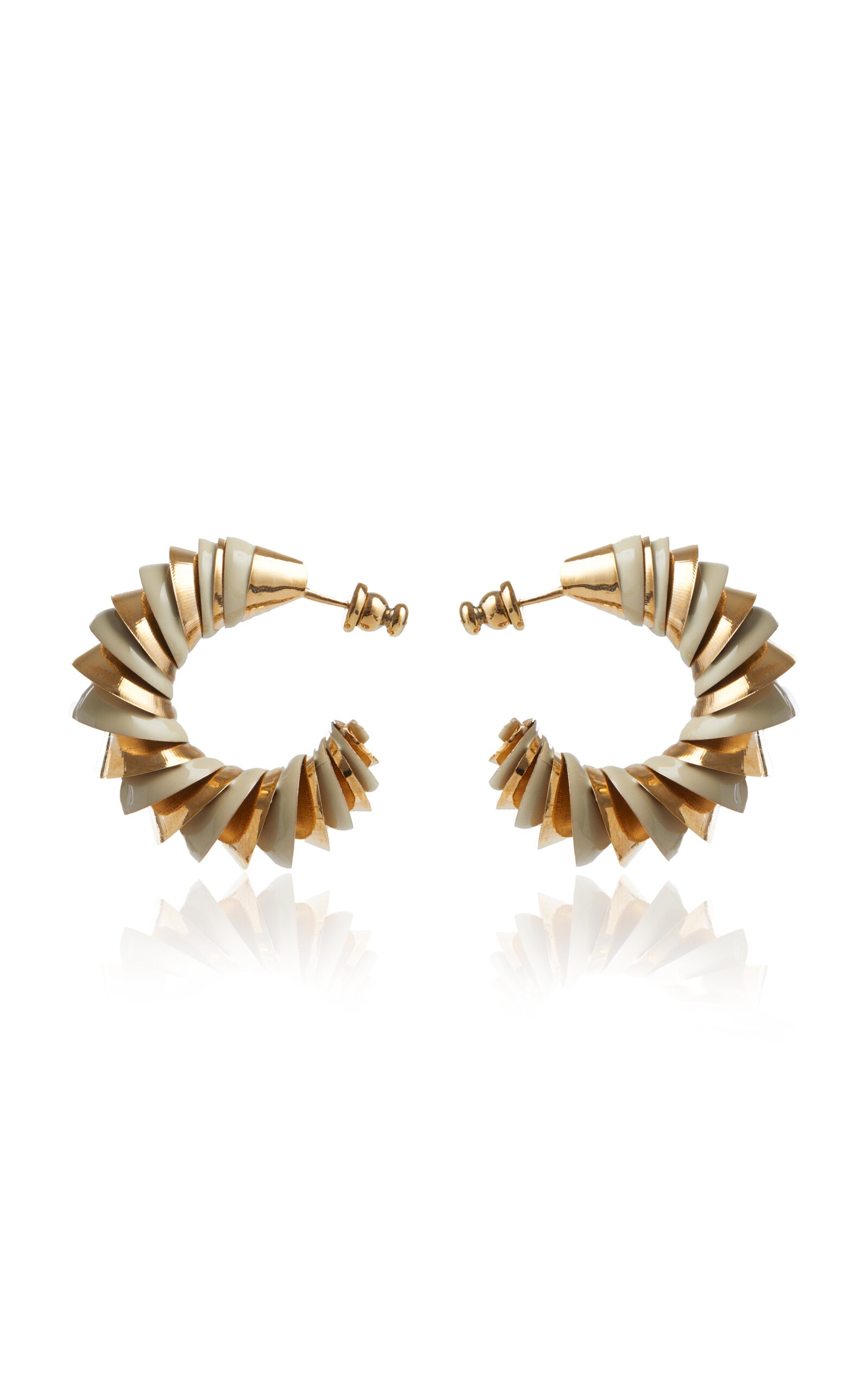 So-le Studio Gold-plated Brass Trucioli Sage Earrings In Green