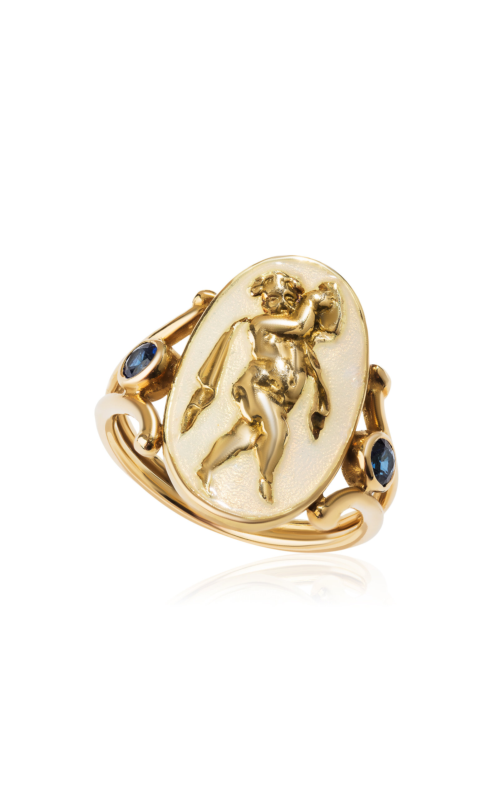 Renato Cipullo One-of-a-kind Danzante 18k Yellow Gold Sapphire Ring