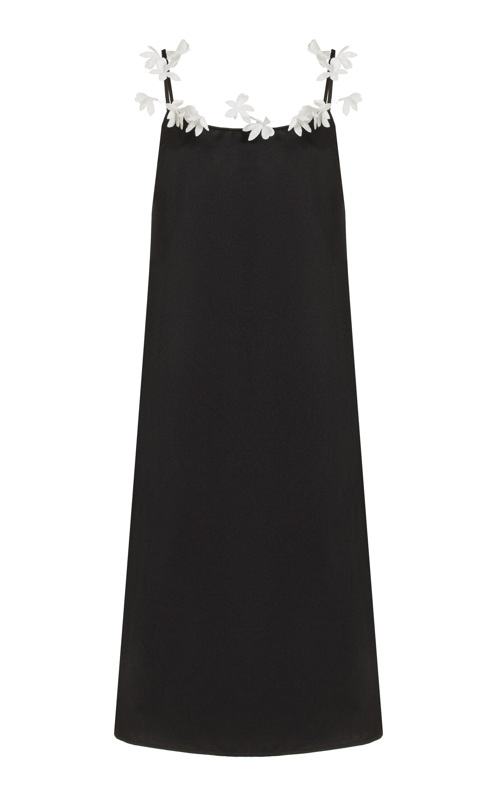 Rosie Assoulin Floral-embellished Silk Maxi Dress In Black