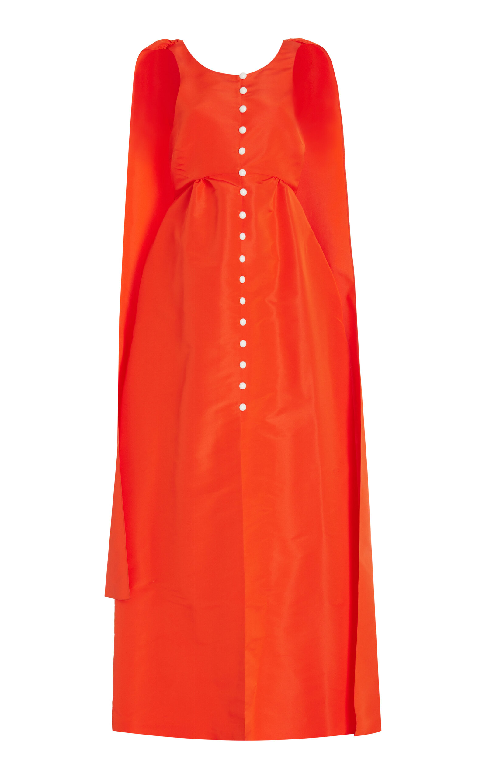 ROSIE ASSOULIN THUMPER SLEEVELESS CAPE-DETAILED SILK GOWN