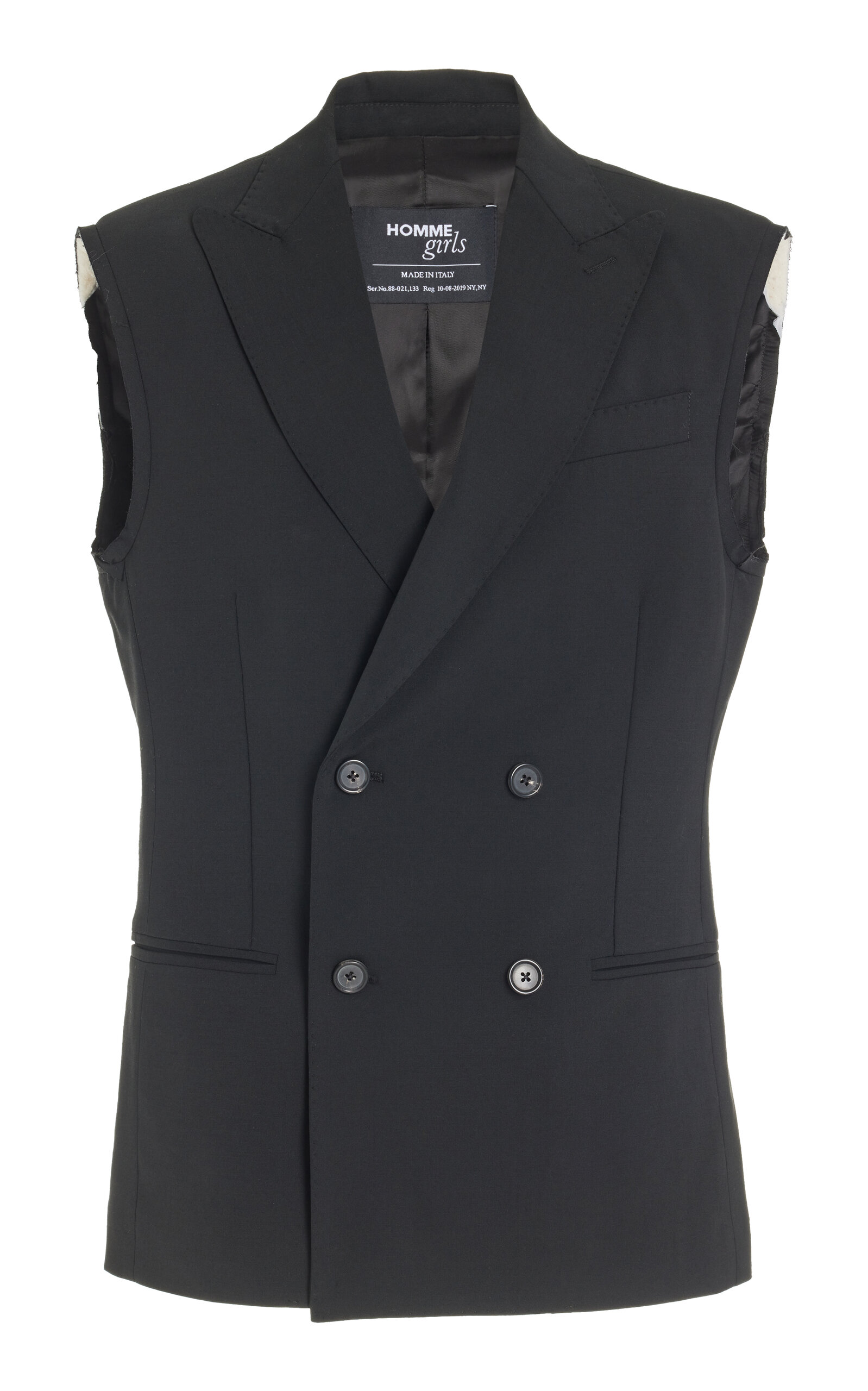 Oversized Stretch-Wool Double-Breasted Blazer
