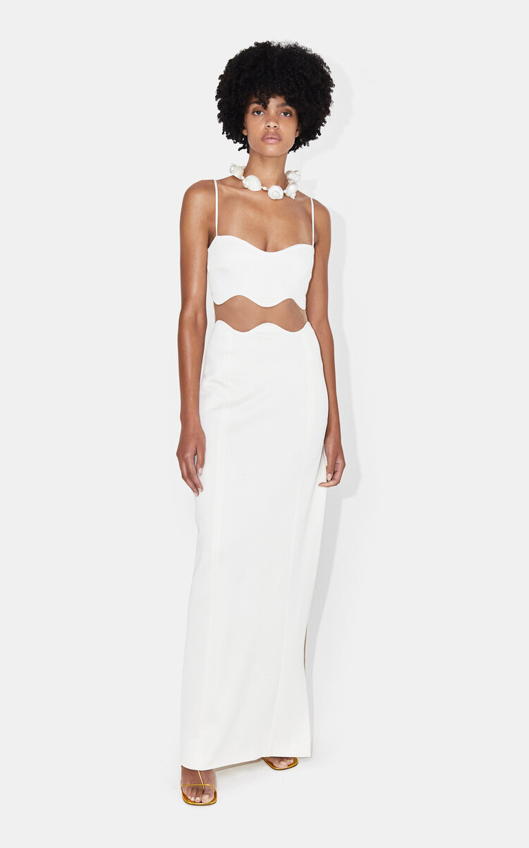 Shop Galvan Isola Bella Maxi Dress In White
