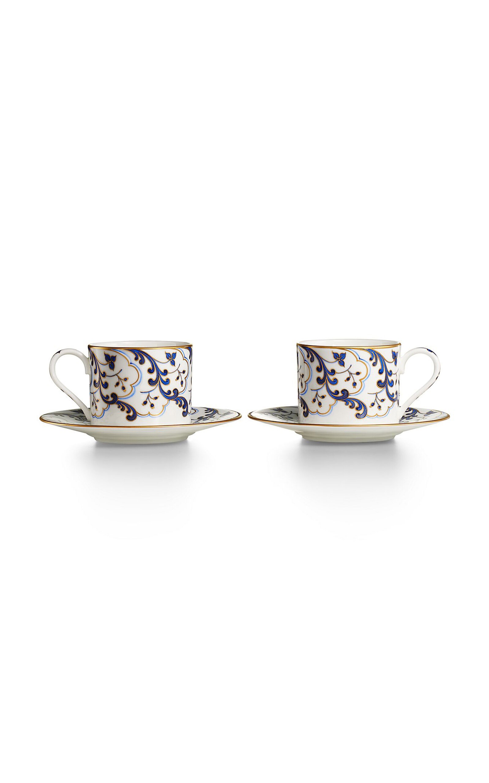 Tiffany & Co Set-of-two Valse Bleue Bone China Tea Cup And Saucers In Blue