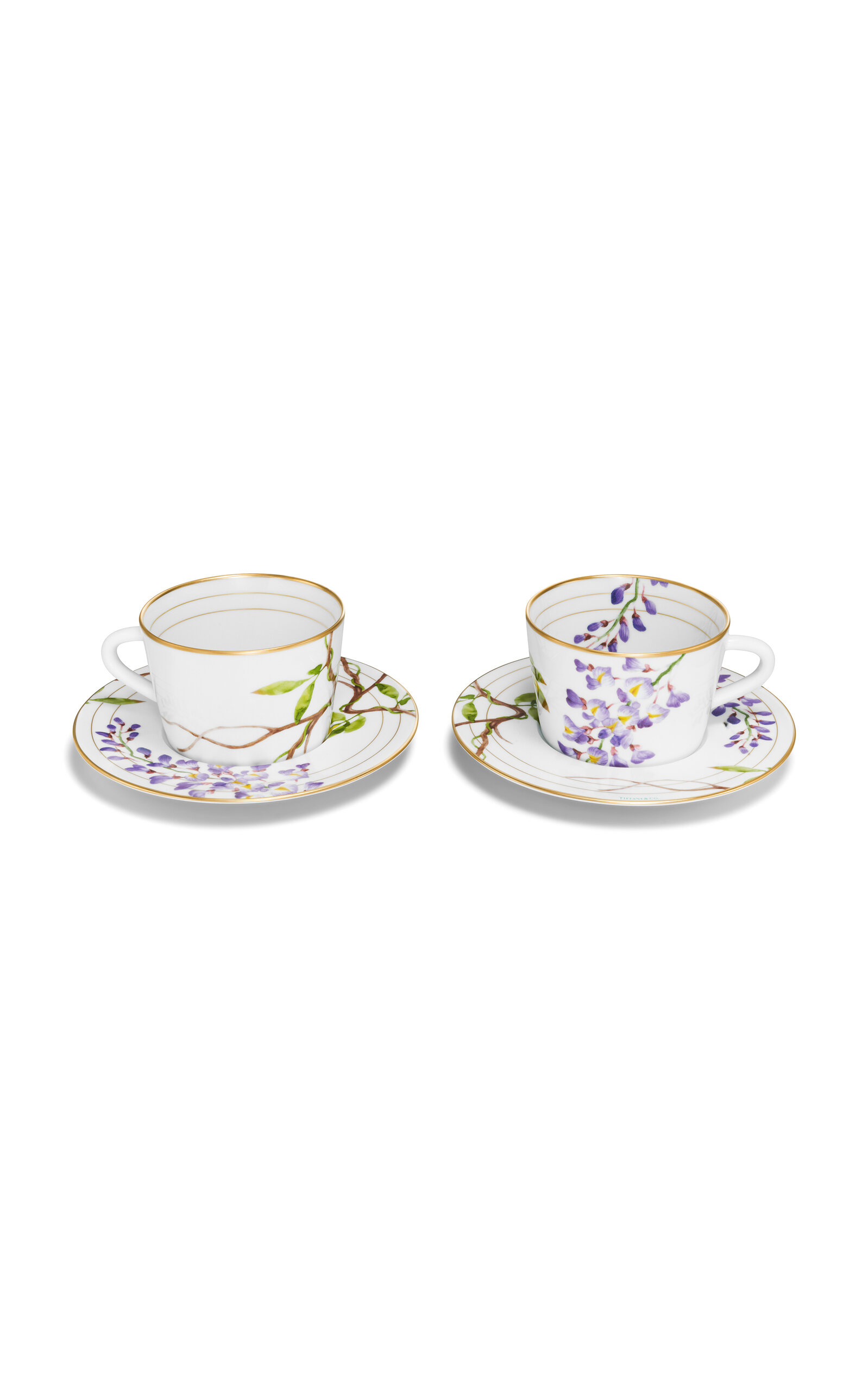 Tiffany & Co Wisteria Set-of-two Porcelain Teacup And Saucers In Multi