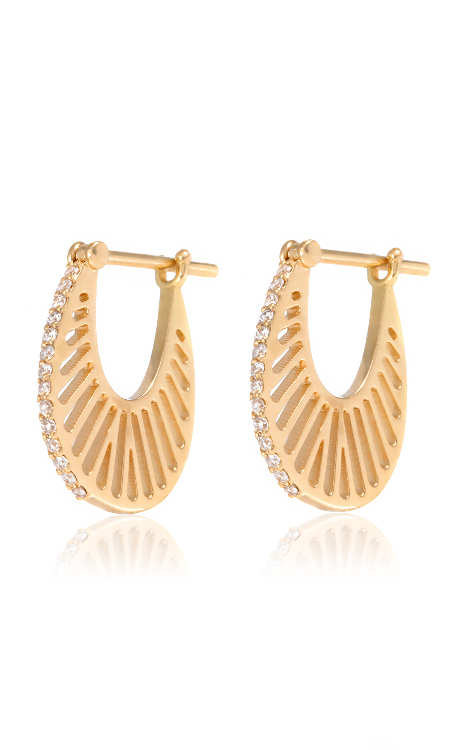 L'atelier Nawbar Medium Ray 18k Yellow Gold Diamond Earrings