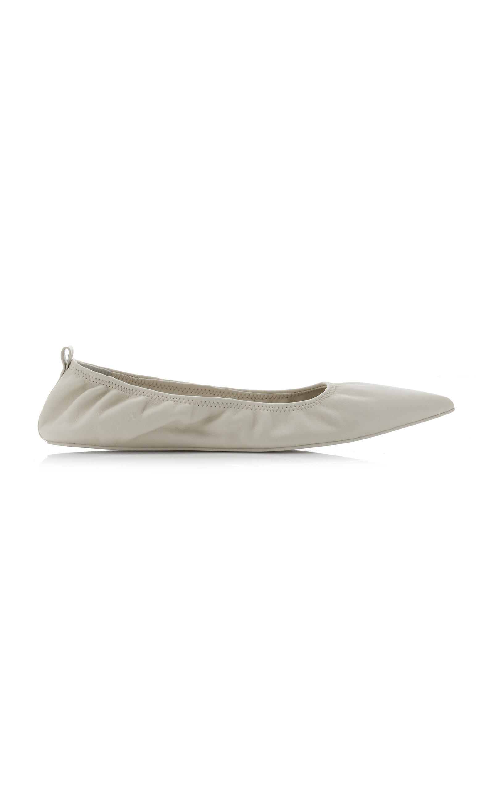 St Agni Leather Ballet Flats In Ivory