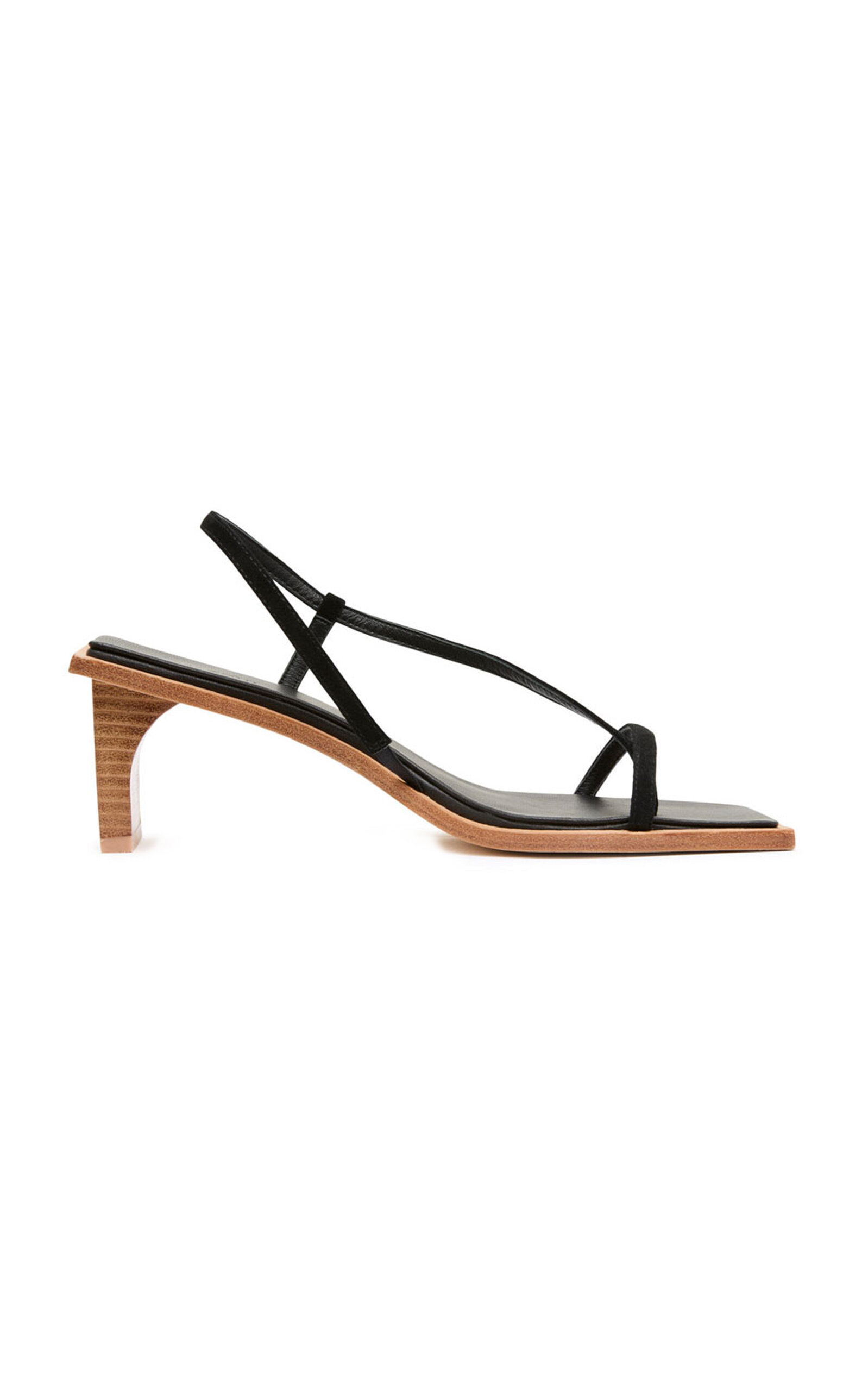 St Agni Suede Strap Sandals In Black