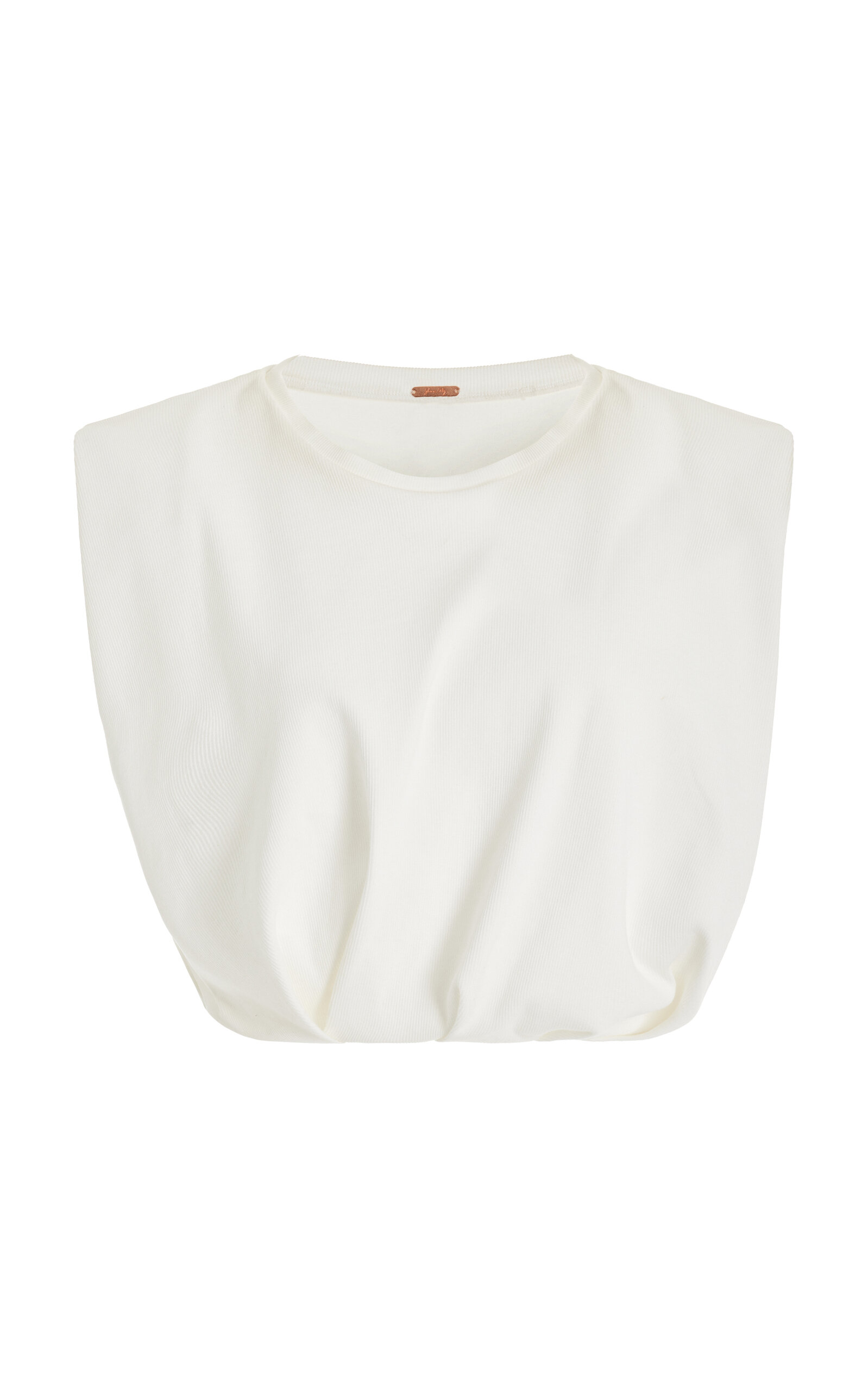 Shop Johanna Ortiz Machakos Cropped Cotton-blend Top In White
