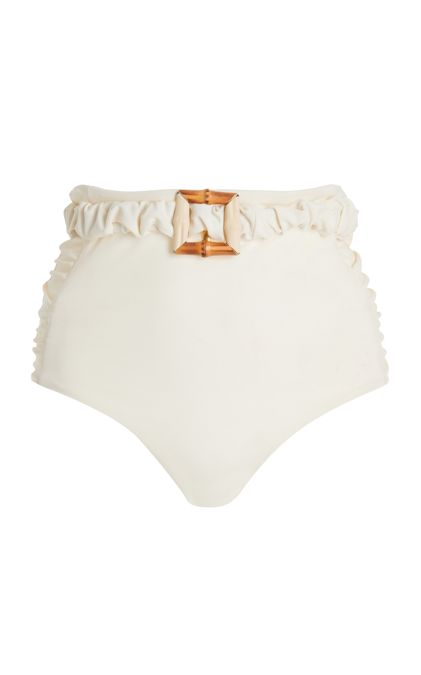 Shop Johanna Ortiz Mahaba Buckle-detailed Bikini Bottom In White