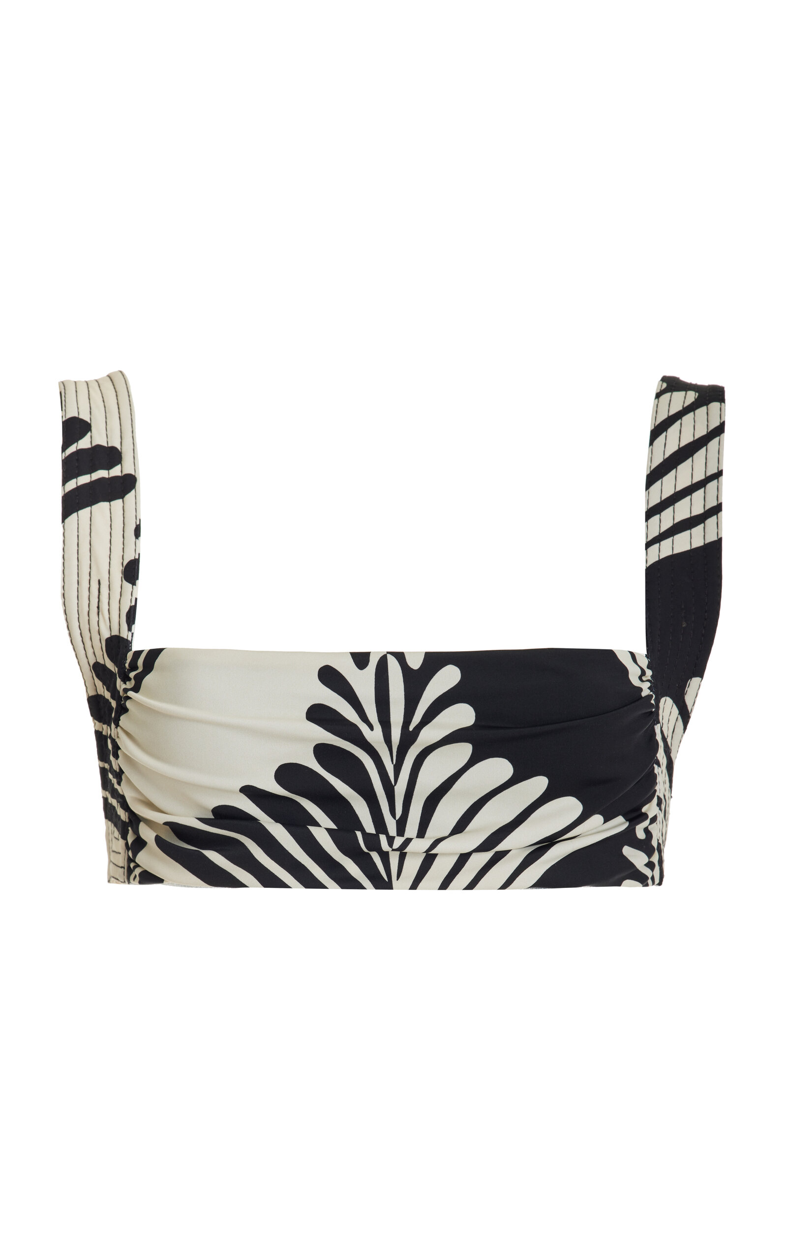 Johanna Ortiz Turkana Printed Bikini Top In Black