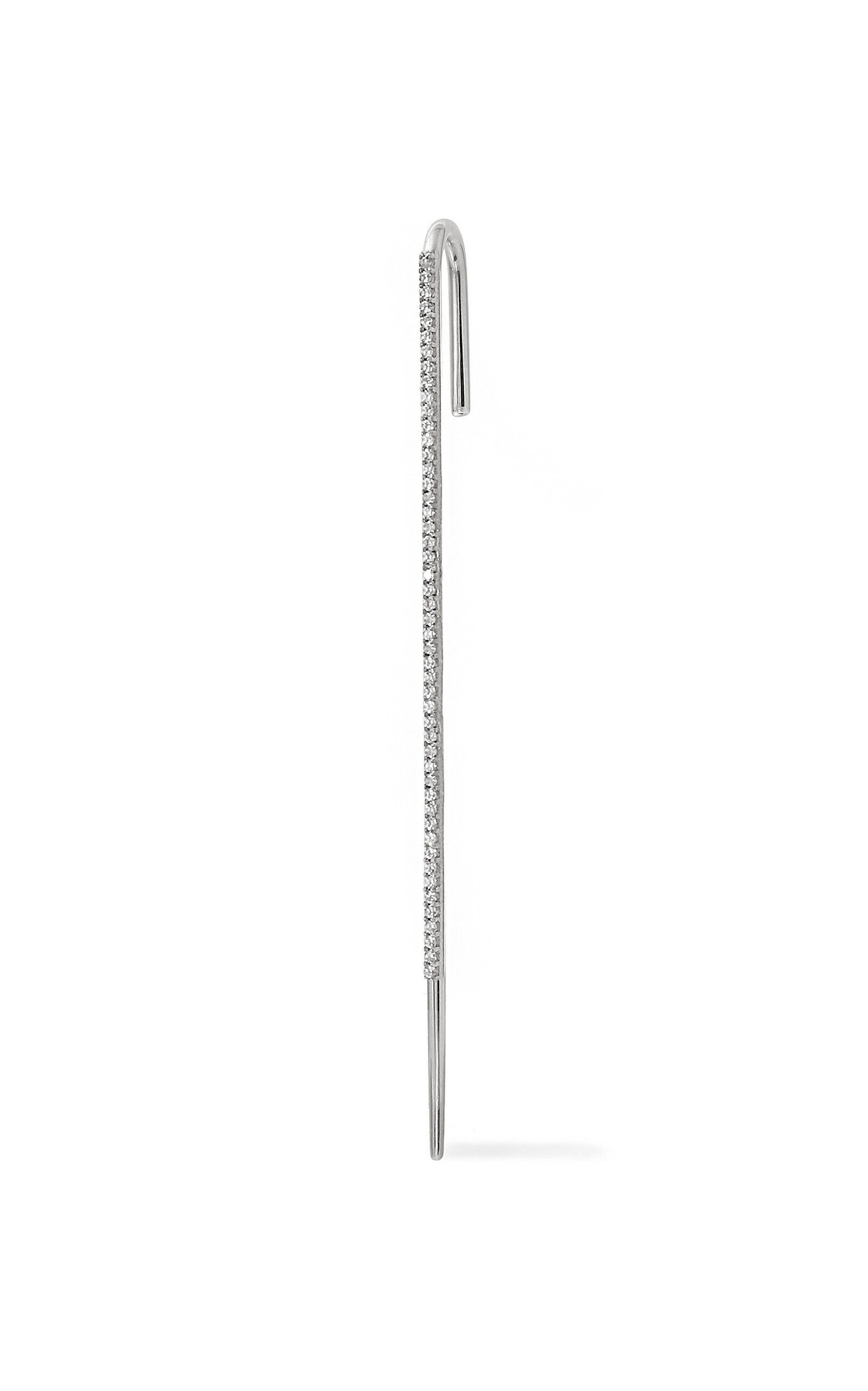 18K White Gold and Diamond Thread Single Ear Pin